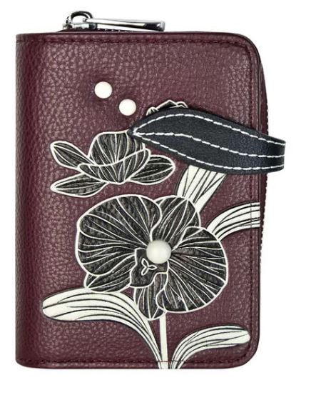 Espe Orchid Small Zip Wallet for Women - Compact RFID Blocking Leather Card Holder - Perfect for Travel, Shopping & Everyday Use