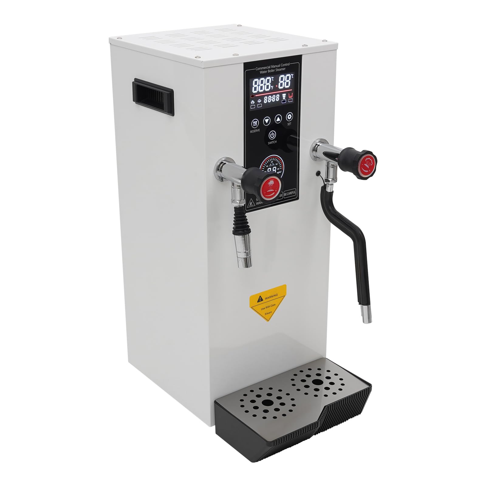 12L 3000W Commercial Electric Water Boiler with Timer & Removable Drip Tray, 110V Hot Water Dispenser for 0.1-0.4MPA Pressure - Perfect for Restaurants, Schools, Offices and Cafes (White)