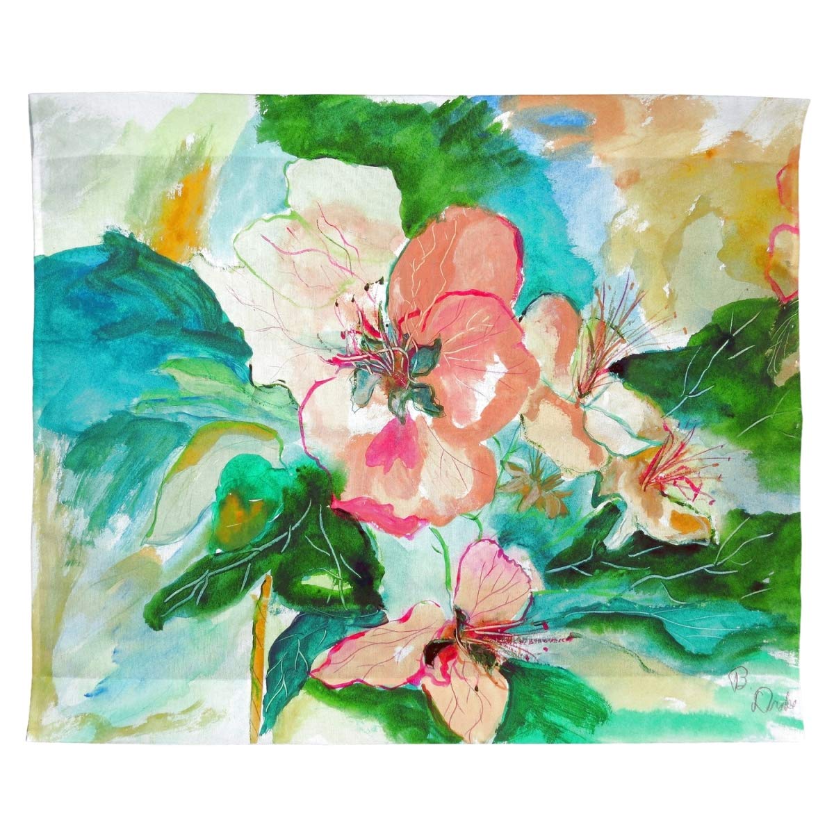 Betsy Drake TP724 24x30 Inch Peach Floral Wall Hanging Tapestry - Elegant Home Decor for Living Room, Bedroom, or Dorm