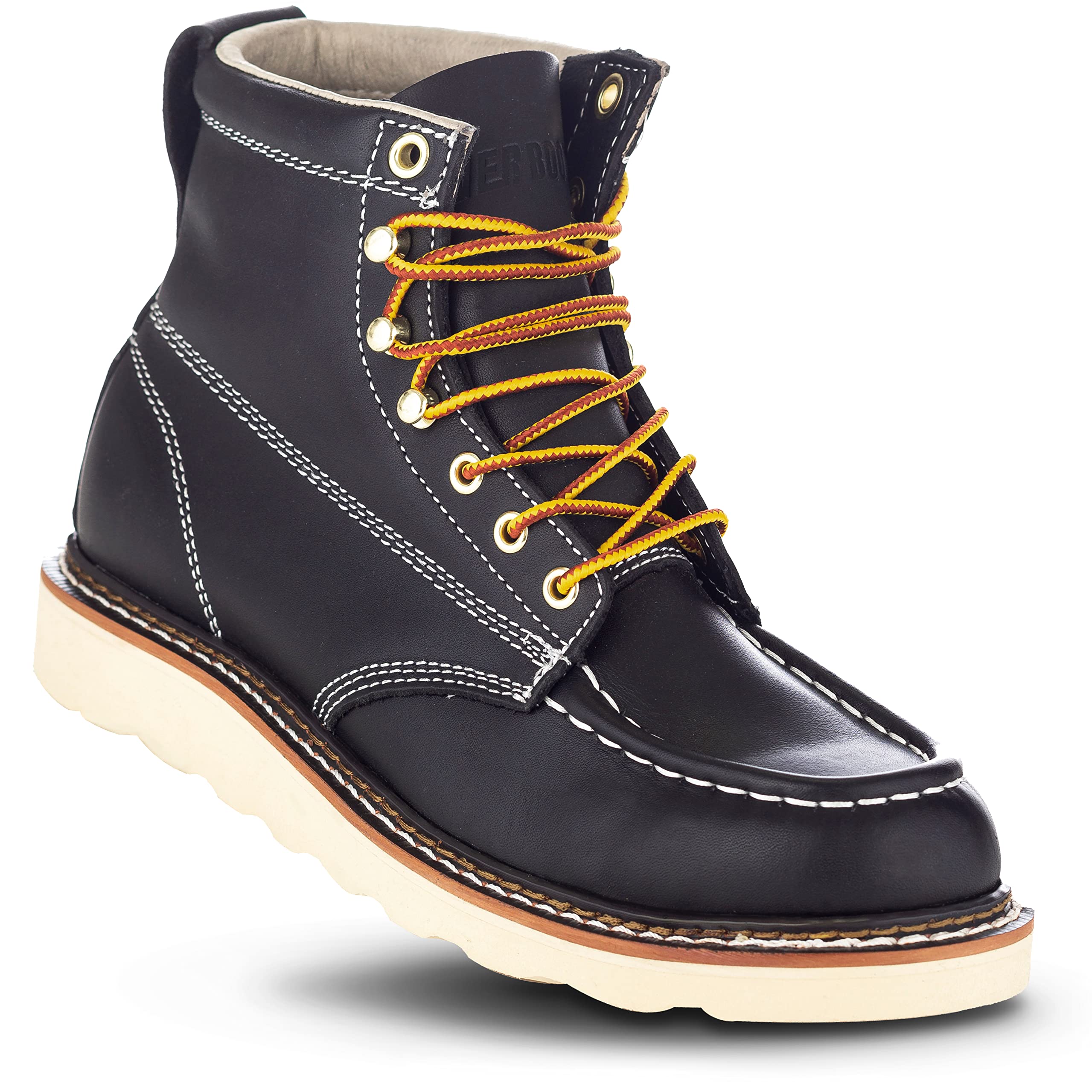 EVER BOOTS 'Weldor' Men's Moc Toe Construction Work Boots - Lightweight Wedge Soft Toe Safety Shoes for Construction Workers & Outdoor Labor