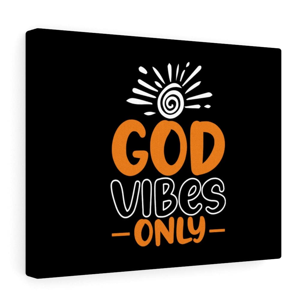 God Vibes Only Christian Wall Art - Bible Verse Print with Scripture for Home Decor - Ready to Hang Inspirational Gift for Religious Housewarming, Church & Prayer Room