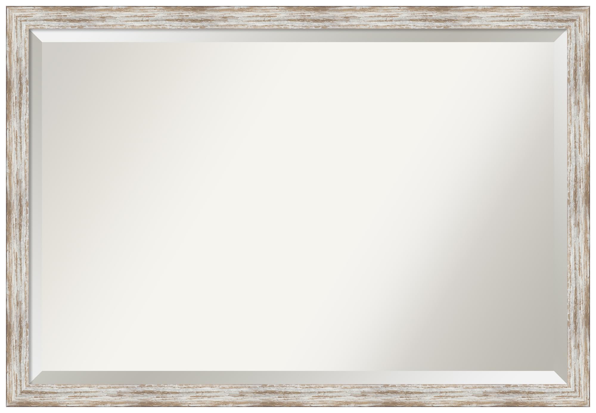 Amanti Art 26.5x38.5 Inch Distressed Cream Wooden Bathroom Mirror - Rustic Vanity Mirror with Beveled Edge for Bathroom, Bedroom & Entryway Decor | Handmade in Wisconsin USA