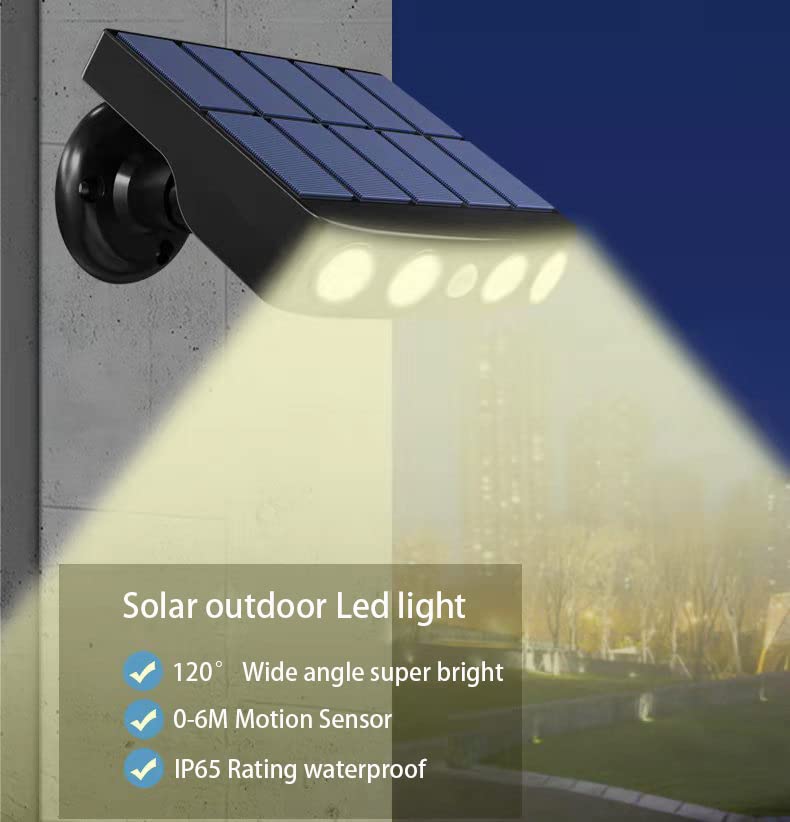 Solar Outdoor Lights Motion Sensor Waterproof - Super Bright High Power LED Garden Lights with 120° Wide Angle - Warm White Security Flood Lights for Pathway, Wall, Fence & Door Lighting (Perfect for Backyard, Patio, Driveway & Landscape Illumination)