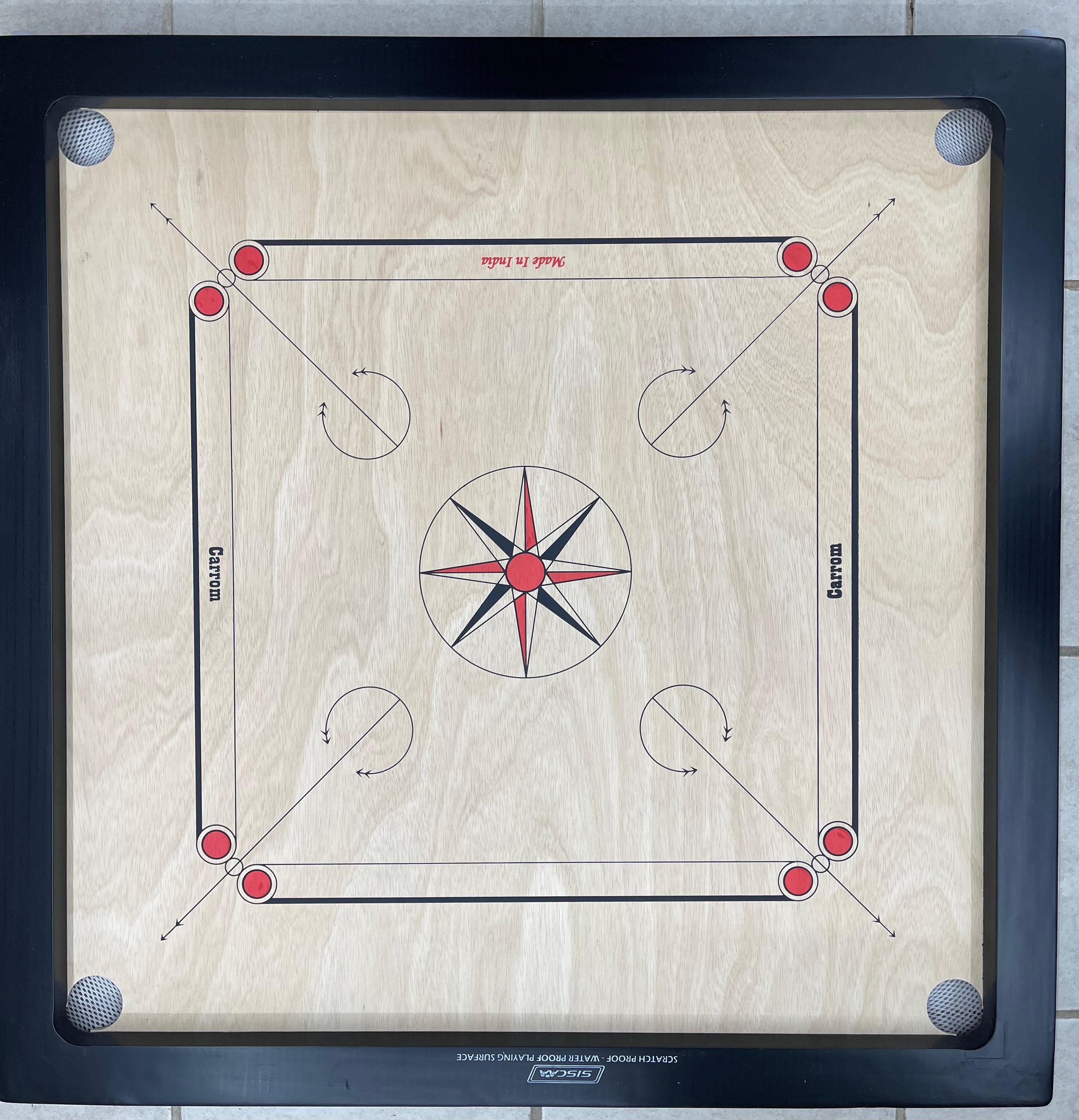 Premium Siscaa KIDMASTER 6mm Indian Plywood Carrom Board Set with Striker & Powder - Classic Family Game for Indoor Fun & Competitive Play