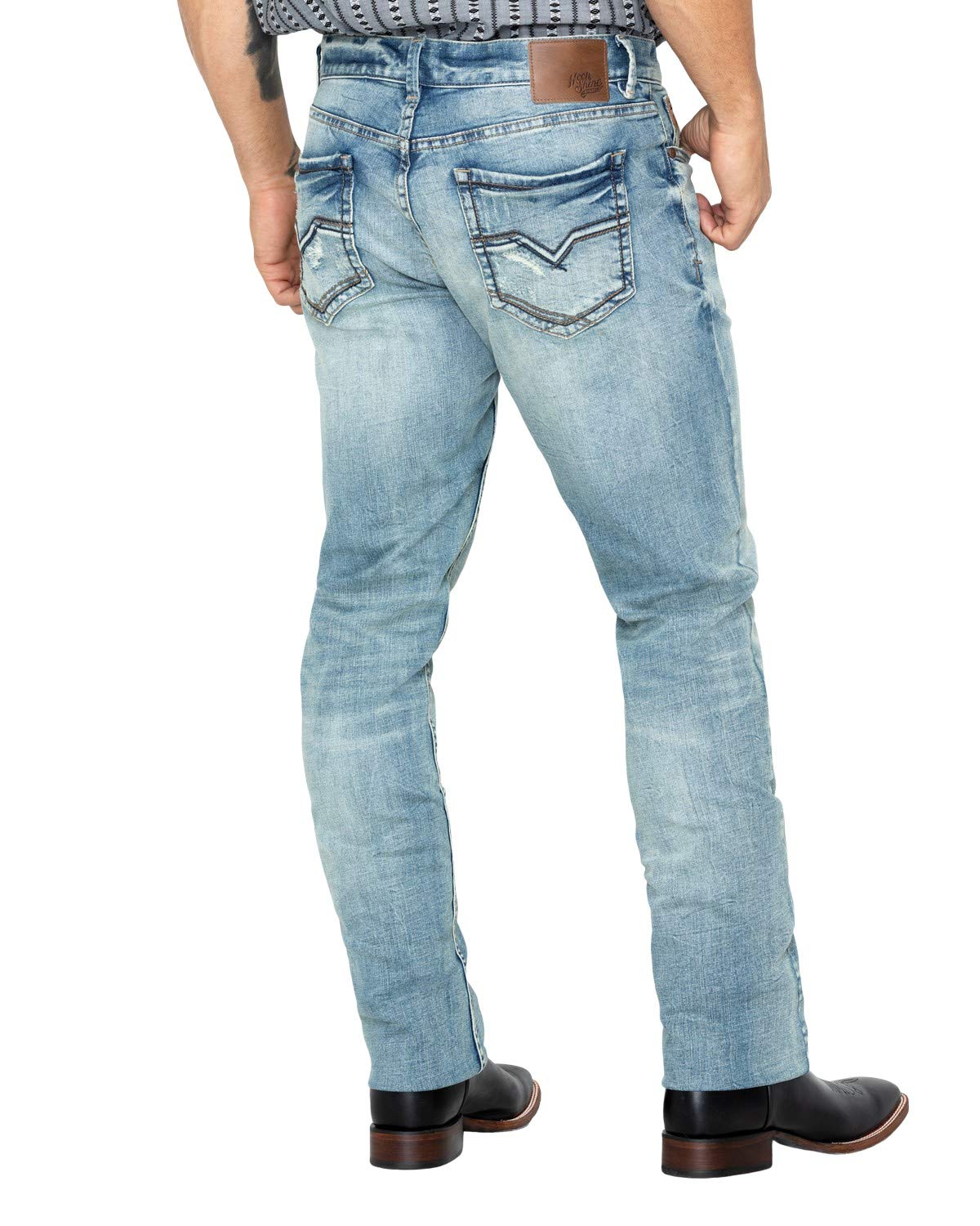 Men's Slim Straight Stretch Denim Jeans - Light Wash Indigo, 29W x 34L | Comfortable & Stylish for Casual Wear, Office & Night Out