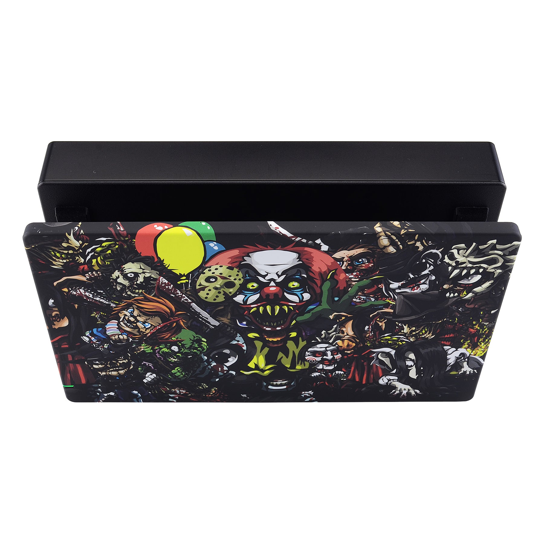 ExtremeRate Soft Touch Grip Faceplate for Nintendo Switch Dock - Scary Party Pattern DIY Replacement Shell (Dock Not Included) | Perfect for Gaming Setups, Themed Parties & Custom Switch Mods