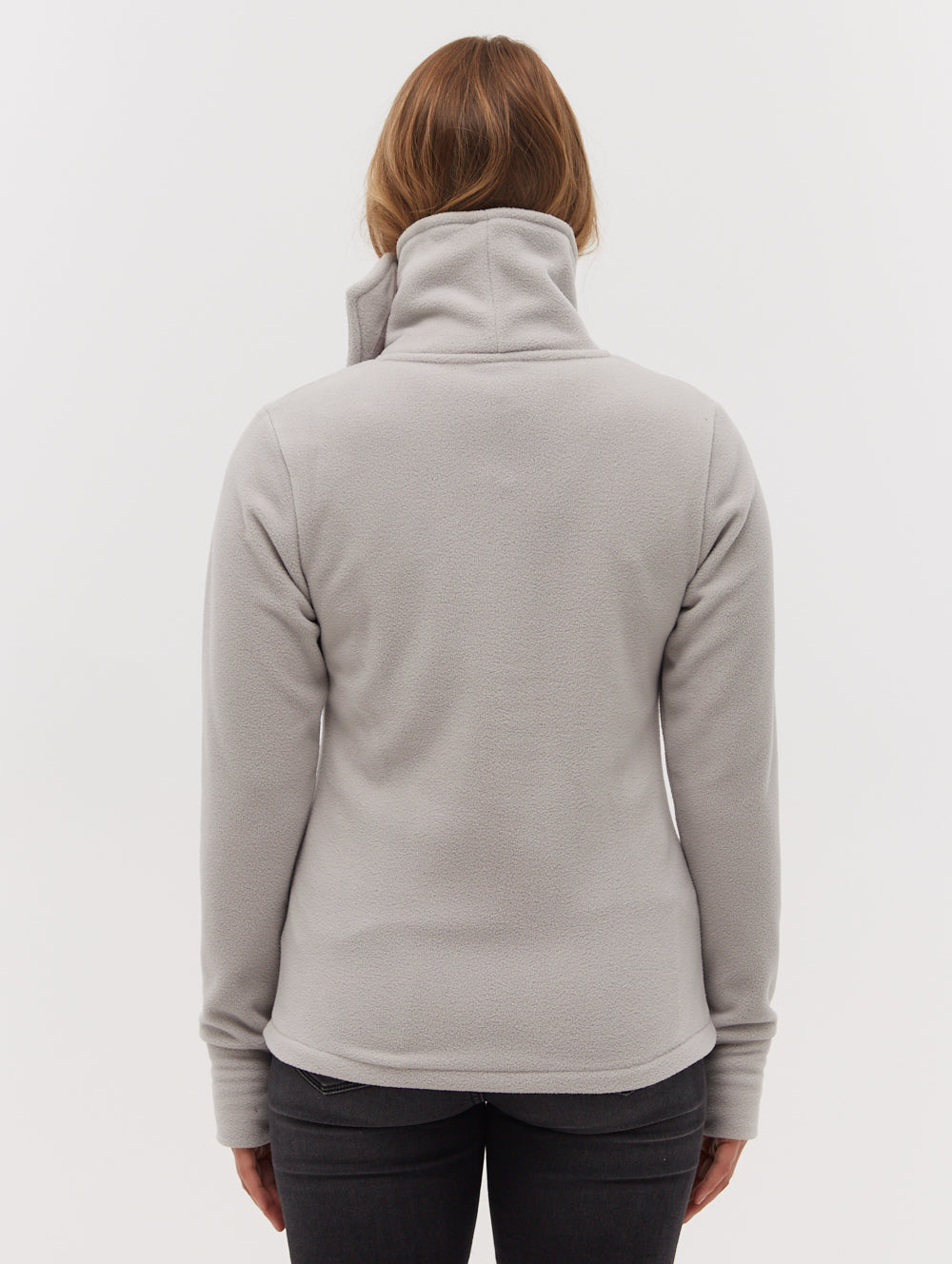 Microfleece Wrap Neck Zip Up Jacket for Women - Cozy Winter Outerwear for Hiking, Running & Outdoor Activities