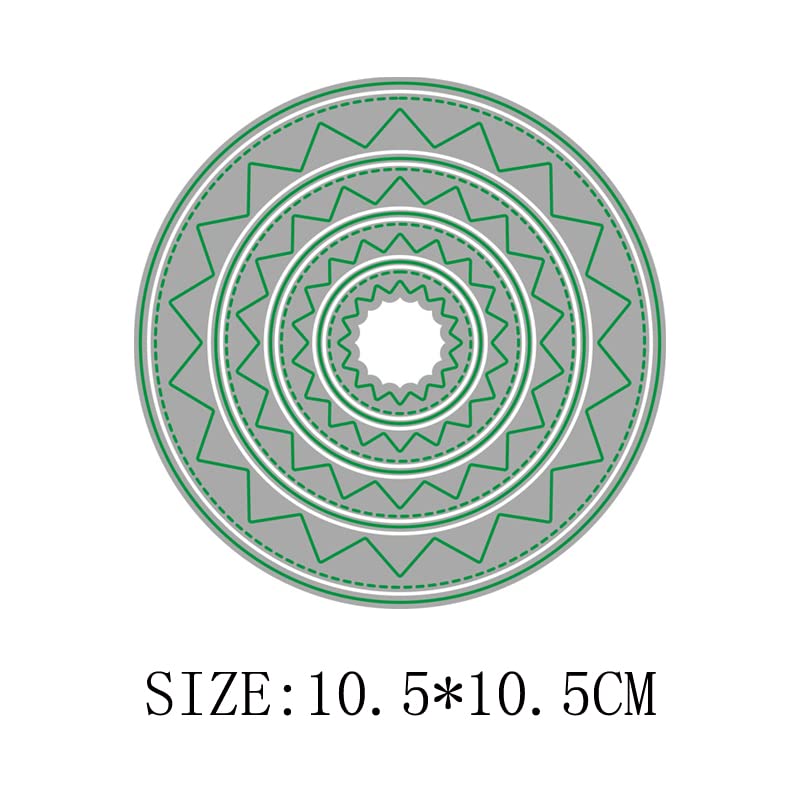 Metal Cutting Dies for Scrapbooking - Zigzag Circle Frame Embossing Stencils for DIY Photo Albums, Greeting Cards, and Paper Crafts | Perfect for Handmade Card Making, Decorative Projects, and Crafting Supplies