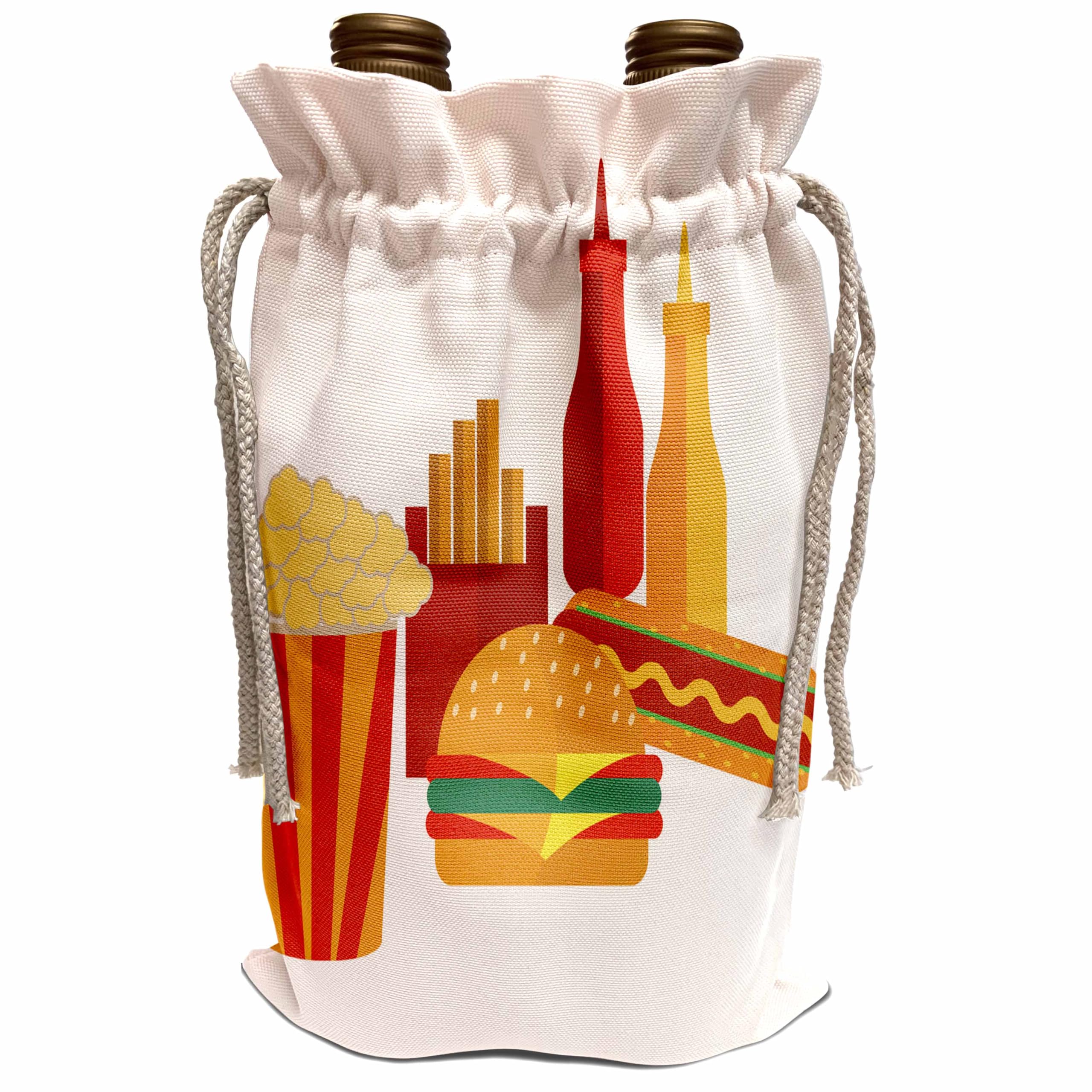 Fast Food Print Wine Bag - Perfect for Parties & Gifts