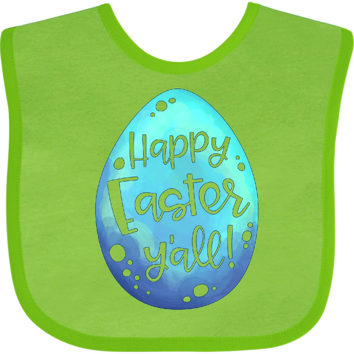 Inktastic Happy Easter Y'all with Blue Easter Egg Baby Bib - Adorable Easter Outfit for Babies, Cute Easter Gift for Newborns & Toddlers - Perfect for Easter Photos, Family Gatherings & Holiday Celebrations