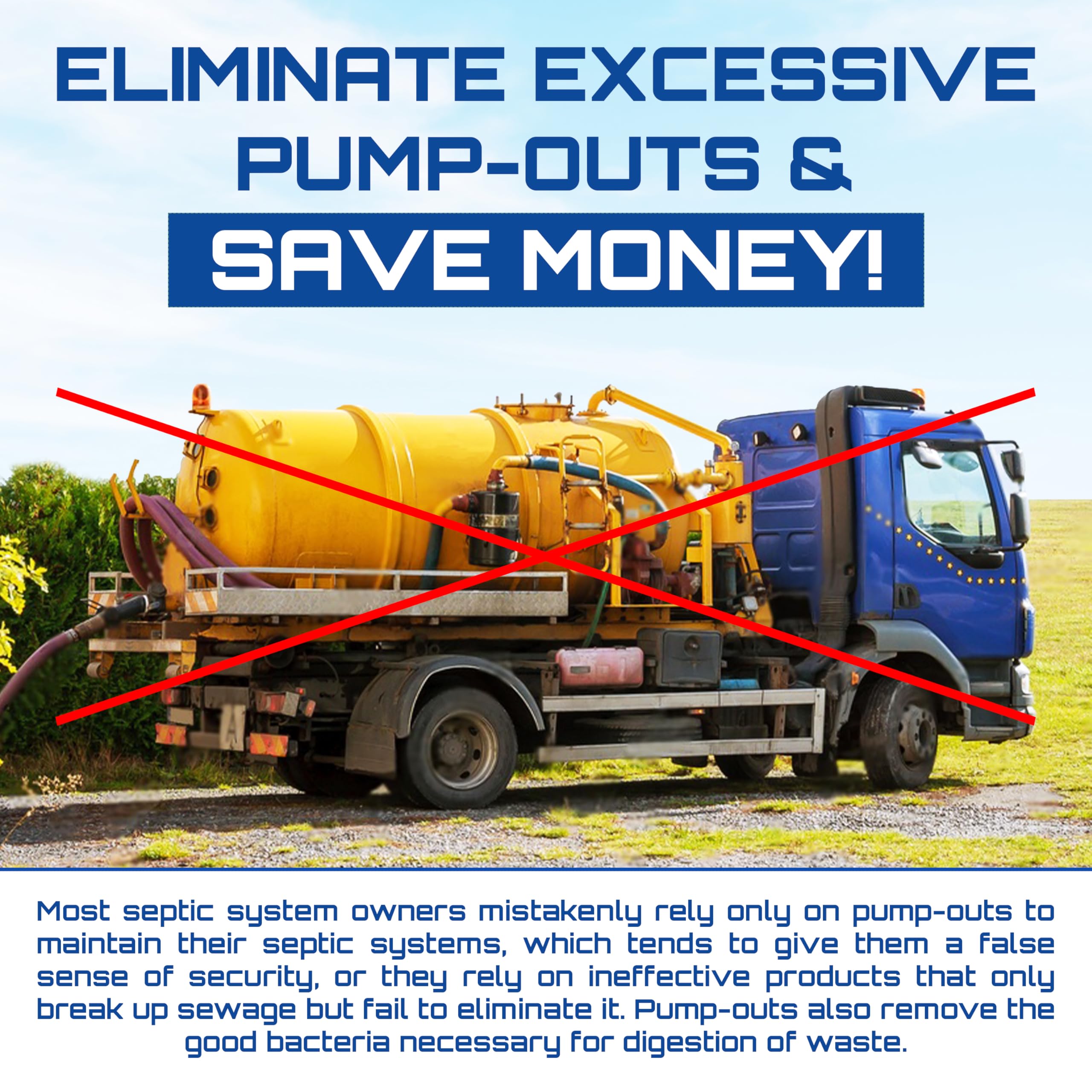 BSA 10003 Septic Tank Treatment - 24 Monthly Doses | Septic Cleaner & Drain Opener | Unclogs Toilet & Drain Pipes | Exxon Valdez Patented Formula | Ideal for Home & RV Septic Systems