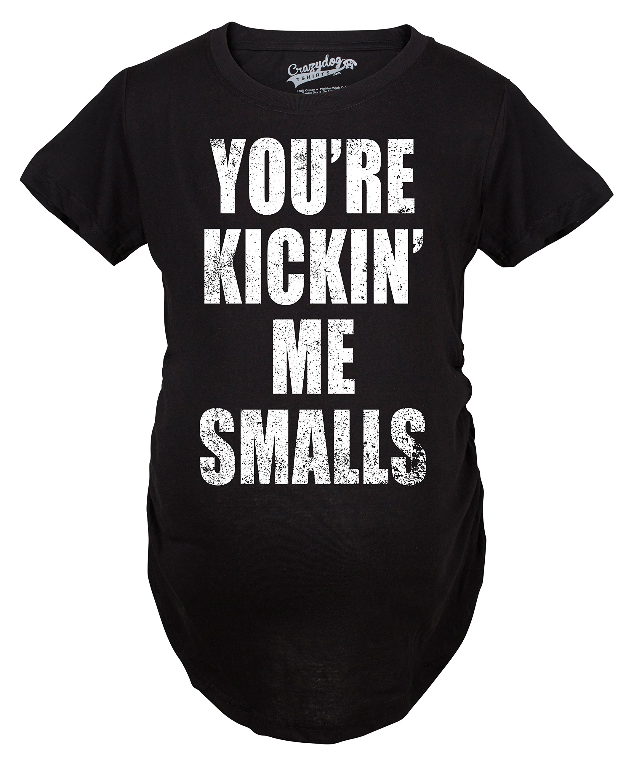 Funny Pregnancy Announcement T-Shirt - Maternity Kicking Me Smalls Novelty Tee for Expecting Moms | Perfect for Baby Showers, Gender Reveals & Maternity Photos