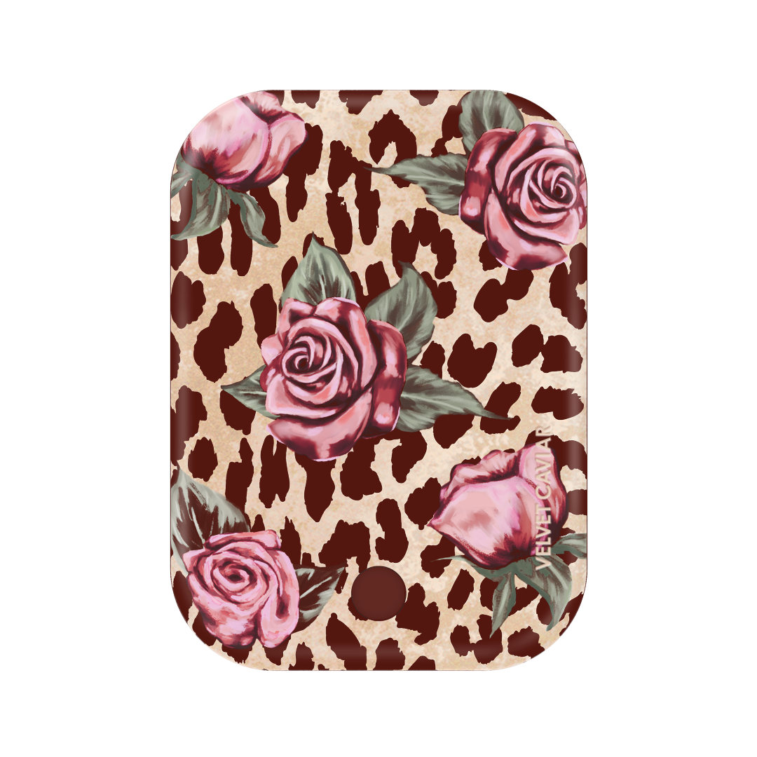 Rosy Leopard MagSafe Battery Pack - 5000mAh Portable Charger for iPhone 12/13/14/15 - Fast Wireless Charging Power Bank - Perfect for Travel, Work & Outdoor Adventures
