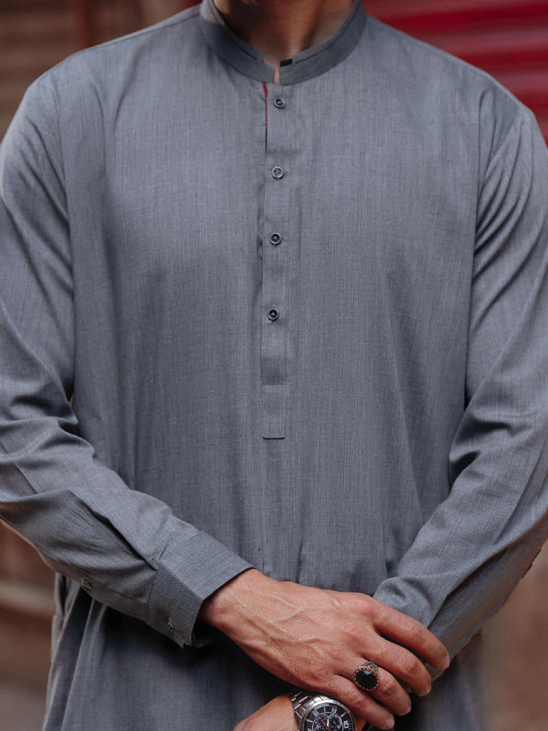 Premium Blended Grey Shalwar Kameez for Men - Traditional Pakistani Outfit - Comfortable Cotton Fabric - Perfect for Eid, Weddings & Special Occasions