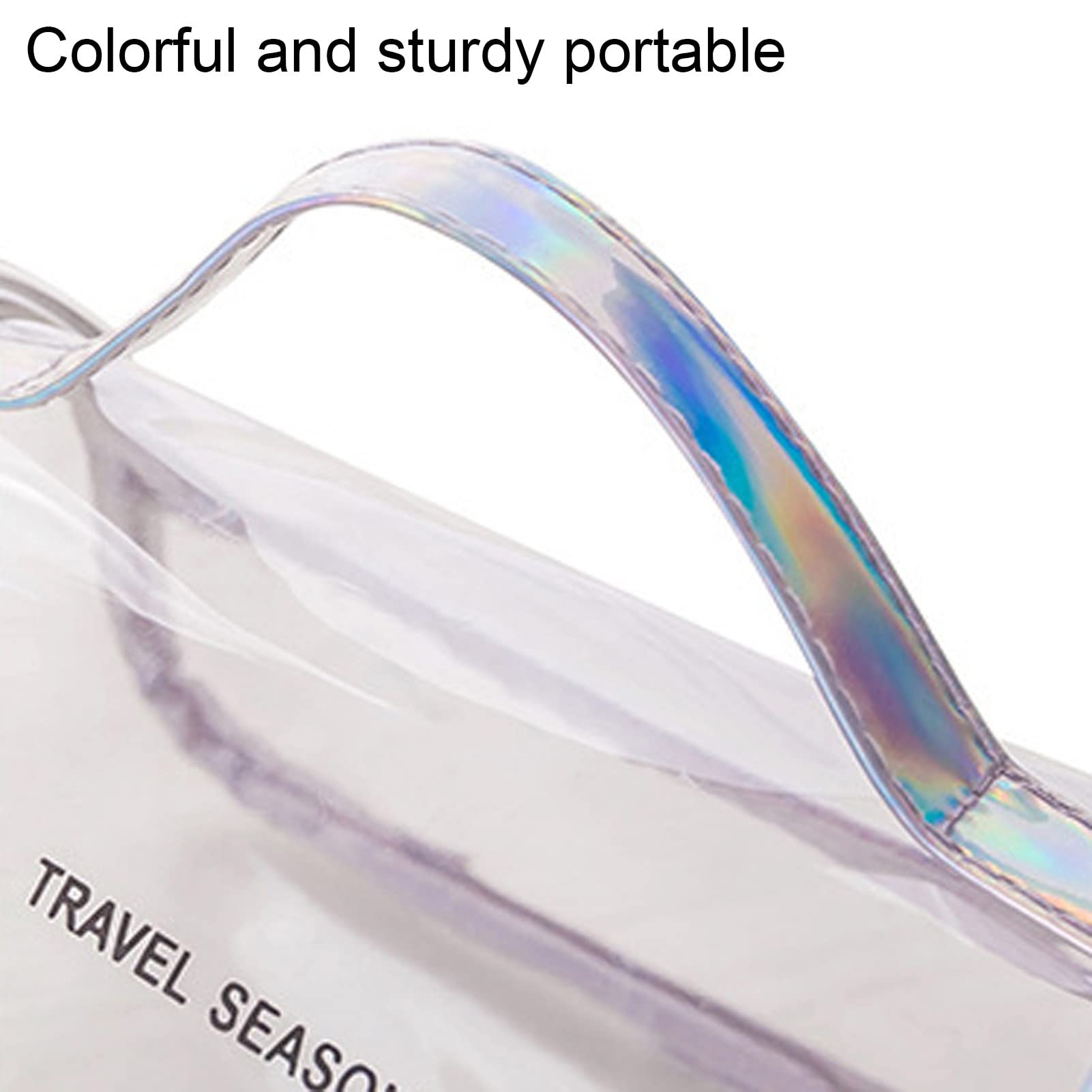 Transparent PVC Travel Toiletry Bag with Handle - Waterproof Makeup Organizer for Cosmetics, Bottles & Bathroom Essentials - Perfect for Air Travel, Gym & Home Organization (Black)
