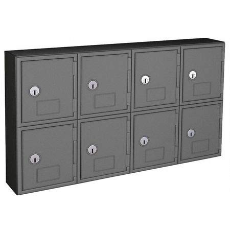 Secure Key Lock Cell Phone Locker - Black & Gray Storage Box for Phones, Tablets & Valuables - Perfect for Schools, Offices & Gym Lockers