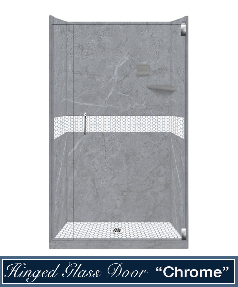 60 Alcove Grio Medici Marble & Pearl Hex Mosaic Tile - DIY Shower Remodel Kit for Bathroom & Backsplash - Waterproof Peel and Stick Wall Tiles for Kitchen, Laundry Room & Home Decor