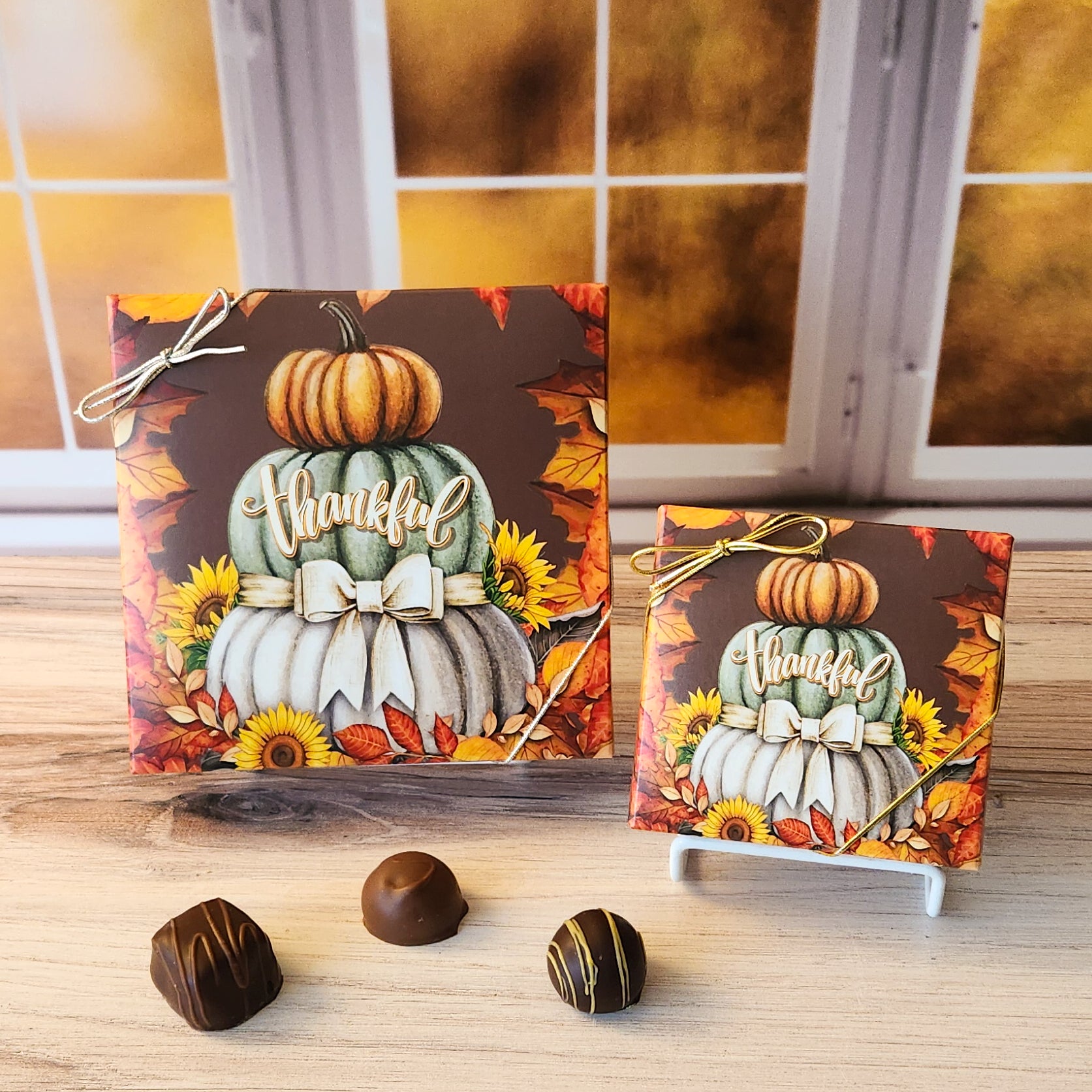 Thankful Pumpkins Themed Gift Box - Fall Harvest Assortment for Thanksgiving, Autumn Decor & Holiday Party Favors