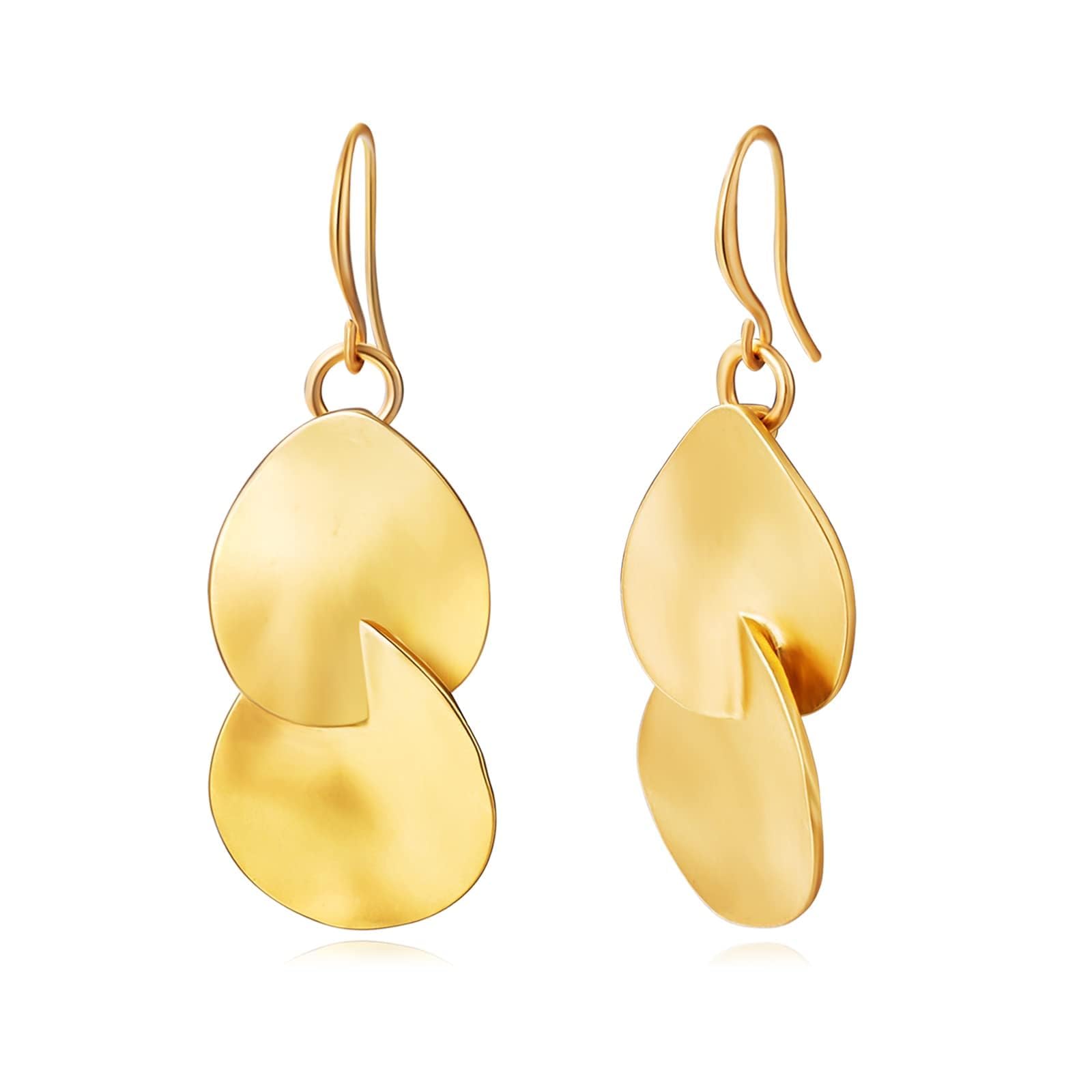 14K Gold Plated Hoop Earrings for Women - Dainty Pearl, Disc, Coin, Bead, Starfish & Teardrop Circle Dangle Drop Earrings | Hypoallergenic Jewelry Gifts for Her | Perfect for Parties, Weddings & Everyday Wear