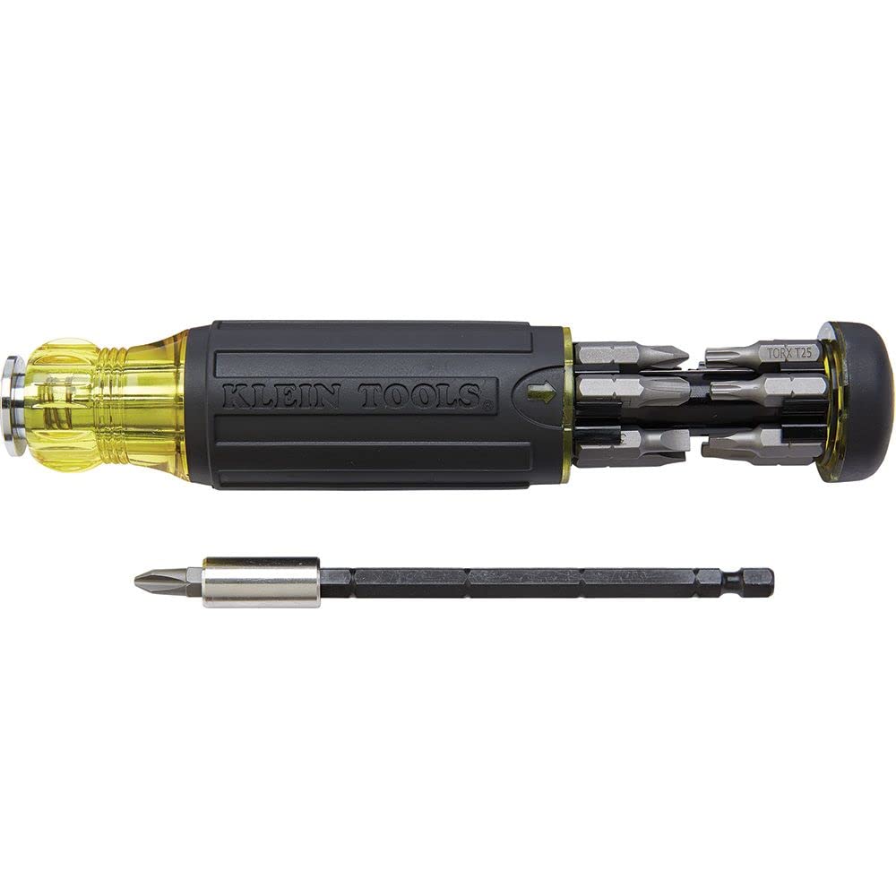 Klein Tools 14-in-1 Multi-Bit Ratcheting Screwdriver with 32303 Impact Rated Screwdriver/Nut Driver | Phillips, Slotted, Square, Torx Bits | Industrial-Strength Cushion-Grip Handle | Perfect for Home Repairs, DIY Projects & Professional Construction Work