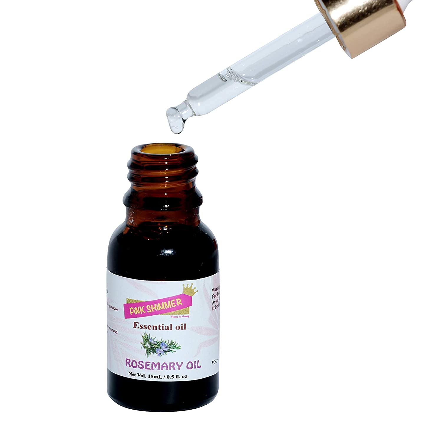 Pink Shimmer Essential Oil - 15ML Rosemary Aromatherapy for Relaxation & Stress Relief - Perfect for Diffusers, Massage & Bath