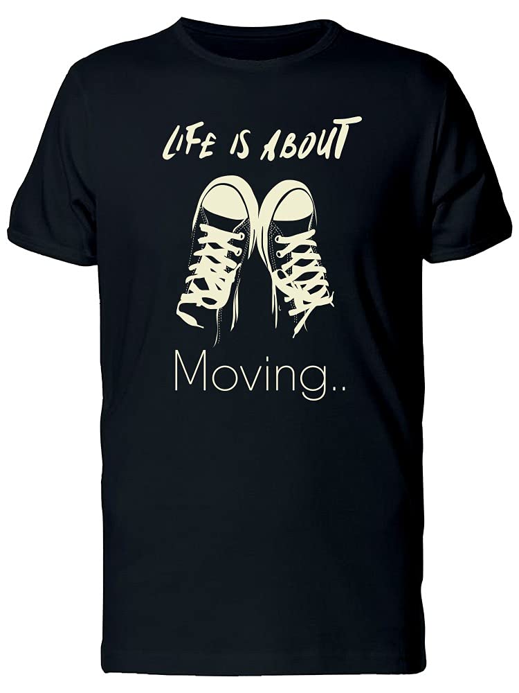 Smartprints Life is About Moving Graphic T-Shirt for Men - Black | Casual Wear, Gym, Running & Everyday Outfit