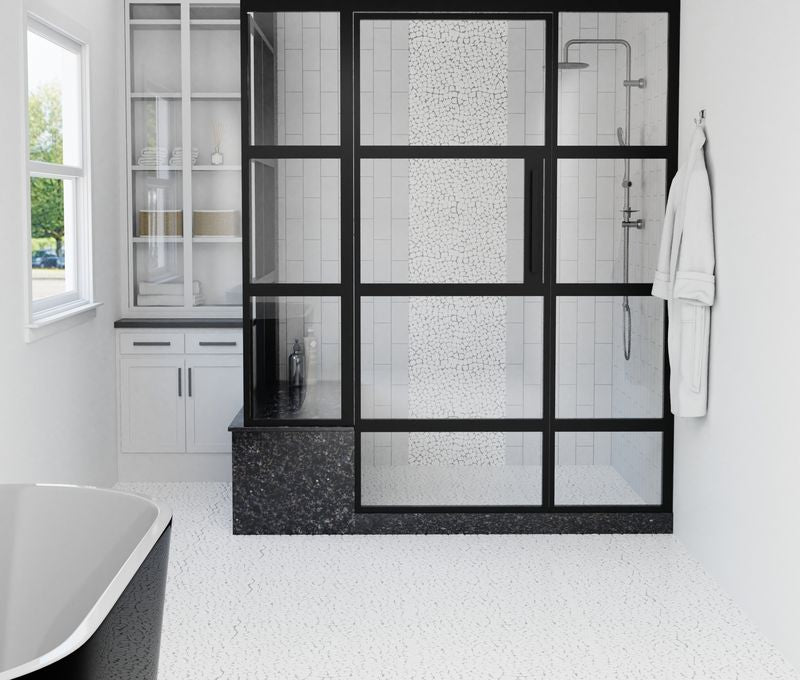 Premium White Fragment Stone Mosaic Tile - Natural Stone Wall & Floor Decor for Bathroom, Kitchen Backsplash, and Fireplace Surround