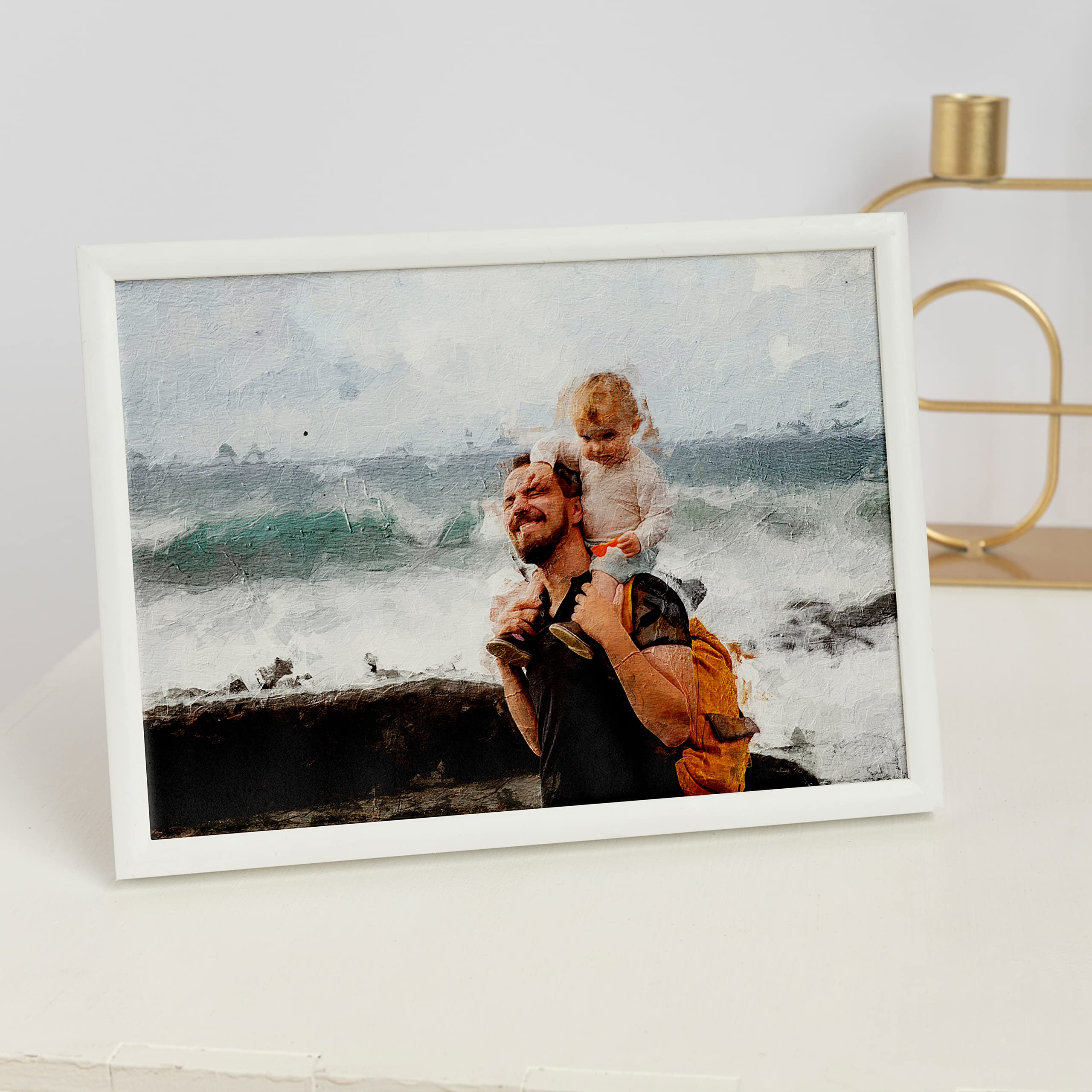 Custom Family Portrait Painting from Photo - Personalized Father's Day Gift, Parent Child Digital Art, Canvas Print Wall Decor | Perfect for Home, Office & Anniversary Gifts