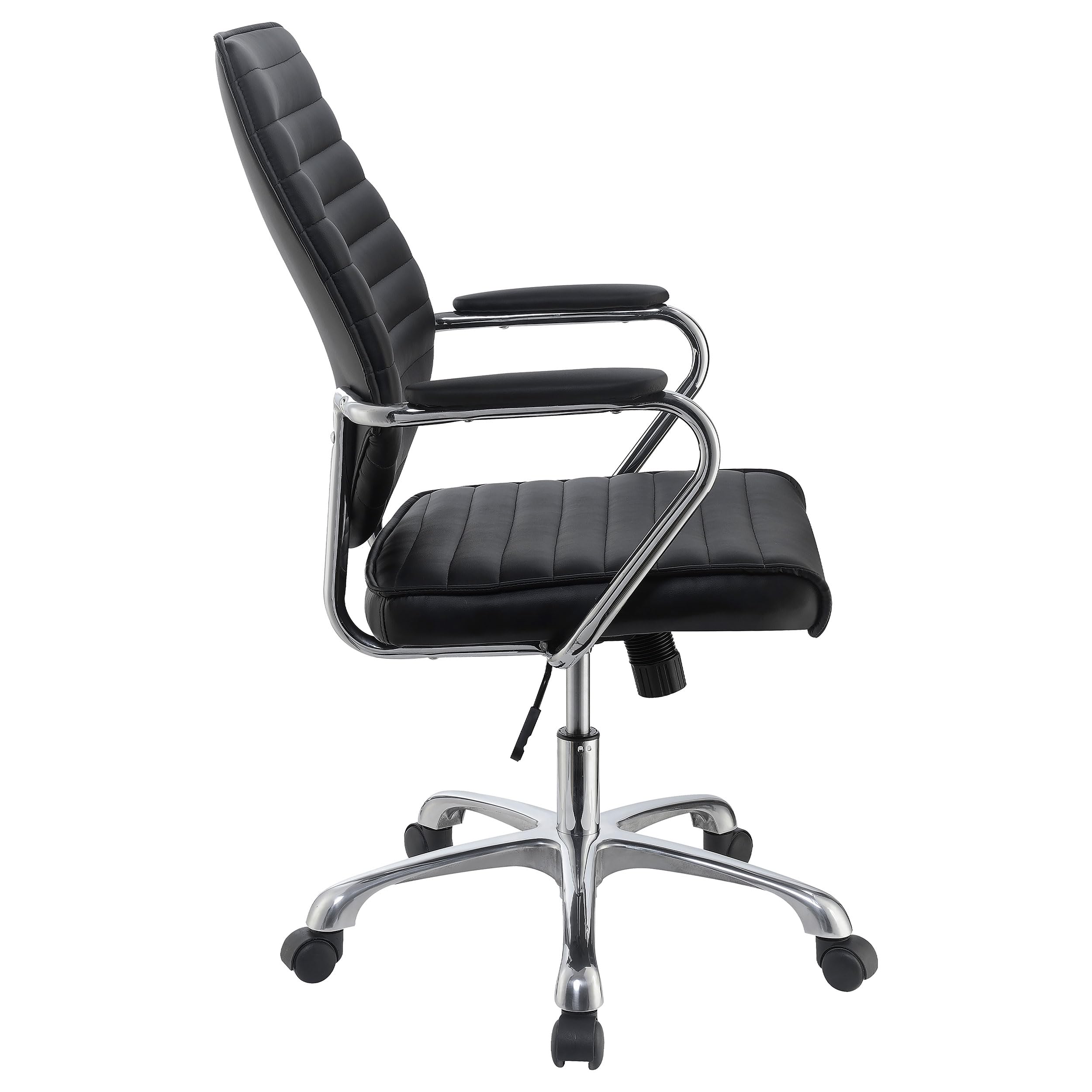 Coaster Home Furnishings Contemporary Black High-Back Office Chair - Ergonomic Executive Desk Chair with Lumbar Support - Perfect for Home Office, Gaming & Workspace