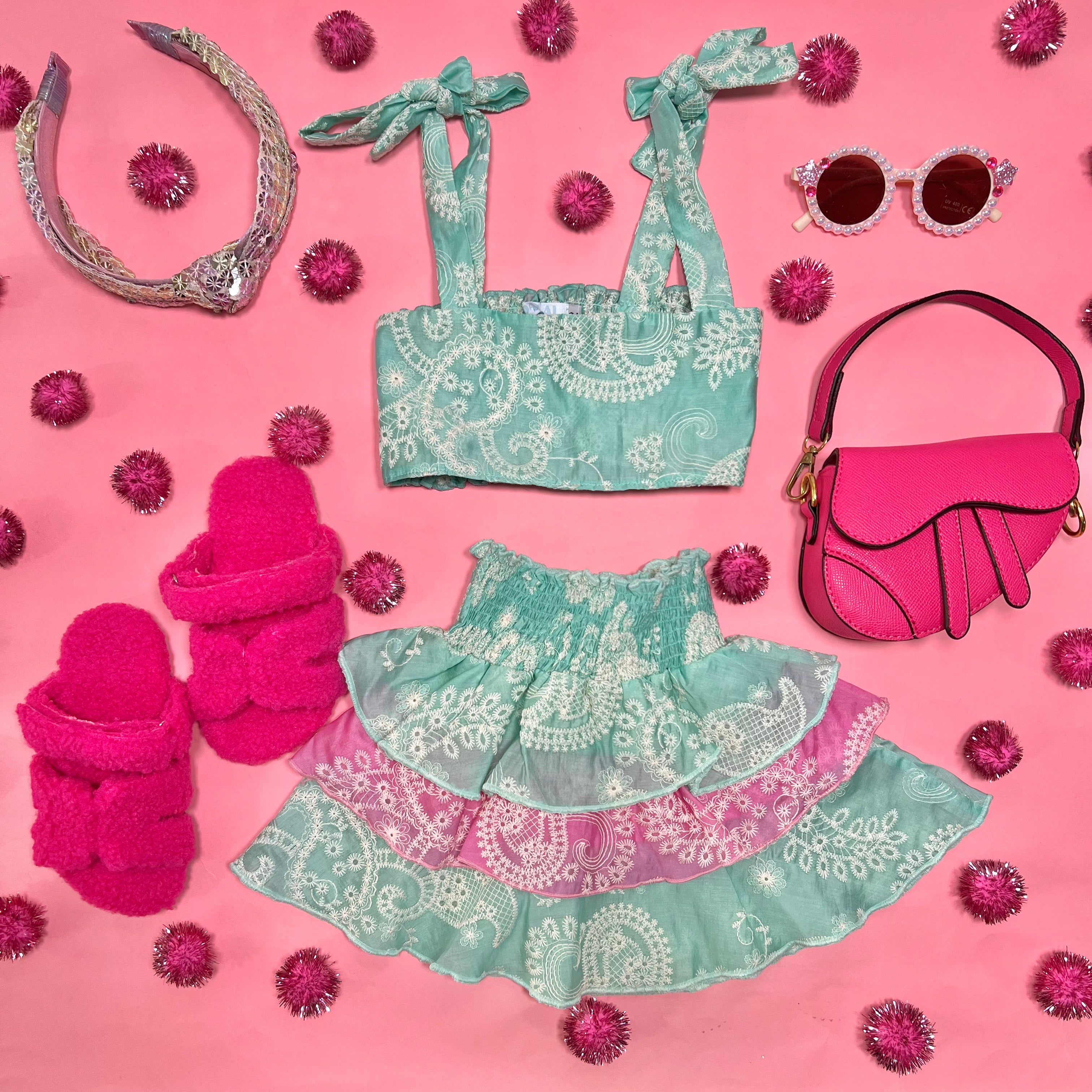 Paisley Print Tank Top & Ruffle Skirt Set for Women | Summer Casual Outfit | Perfect for Beach, Vacation & Date Night