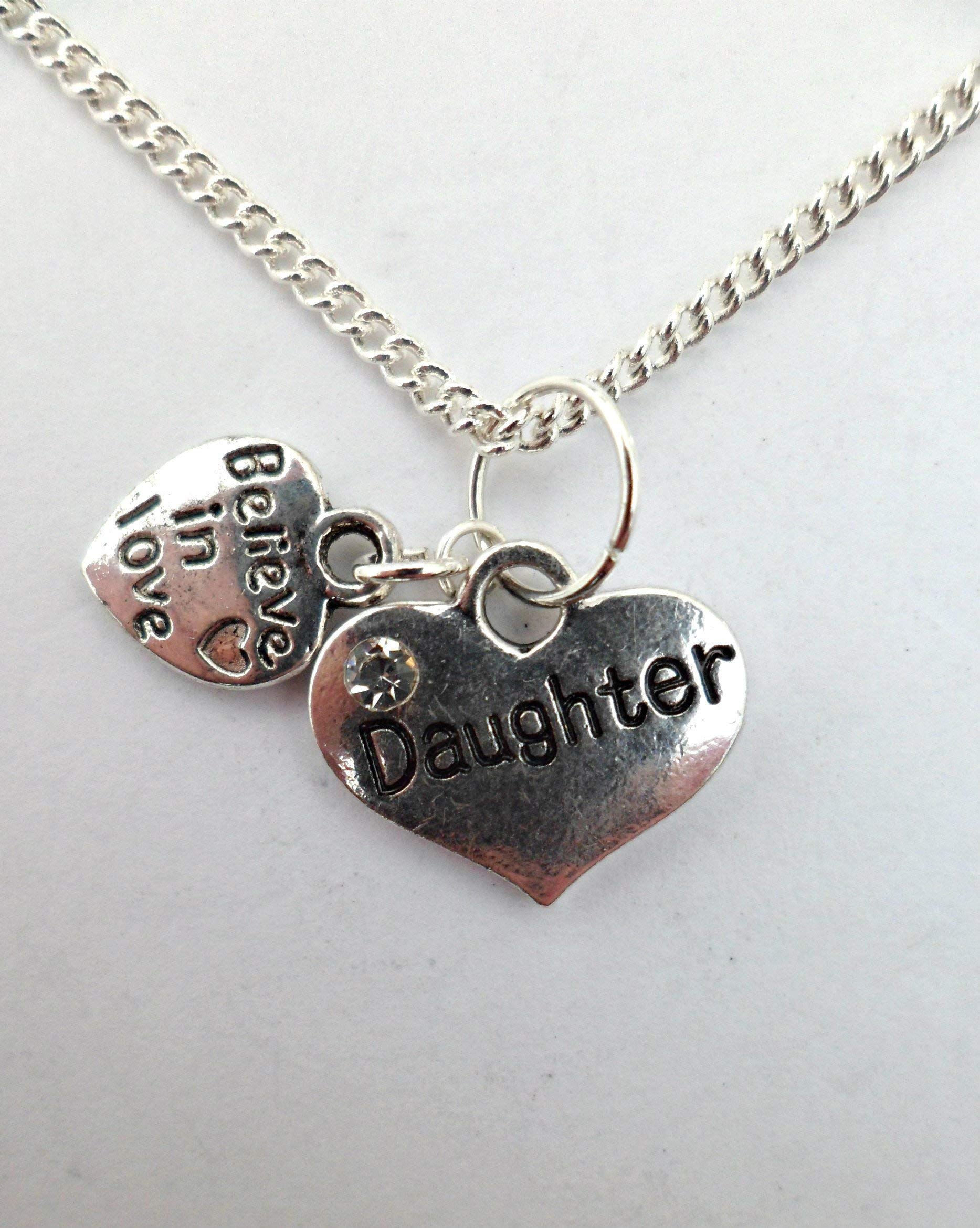 Sterling Silver Plated Necklace with Heart Gem Pendant - Perfect Gift for Daughter, Mother, Wife | Valentine's Day, Birthday, Anniversary Jewelry