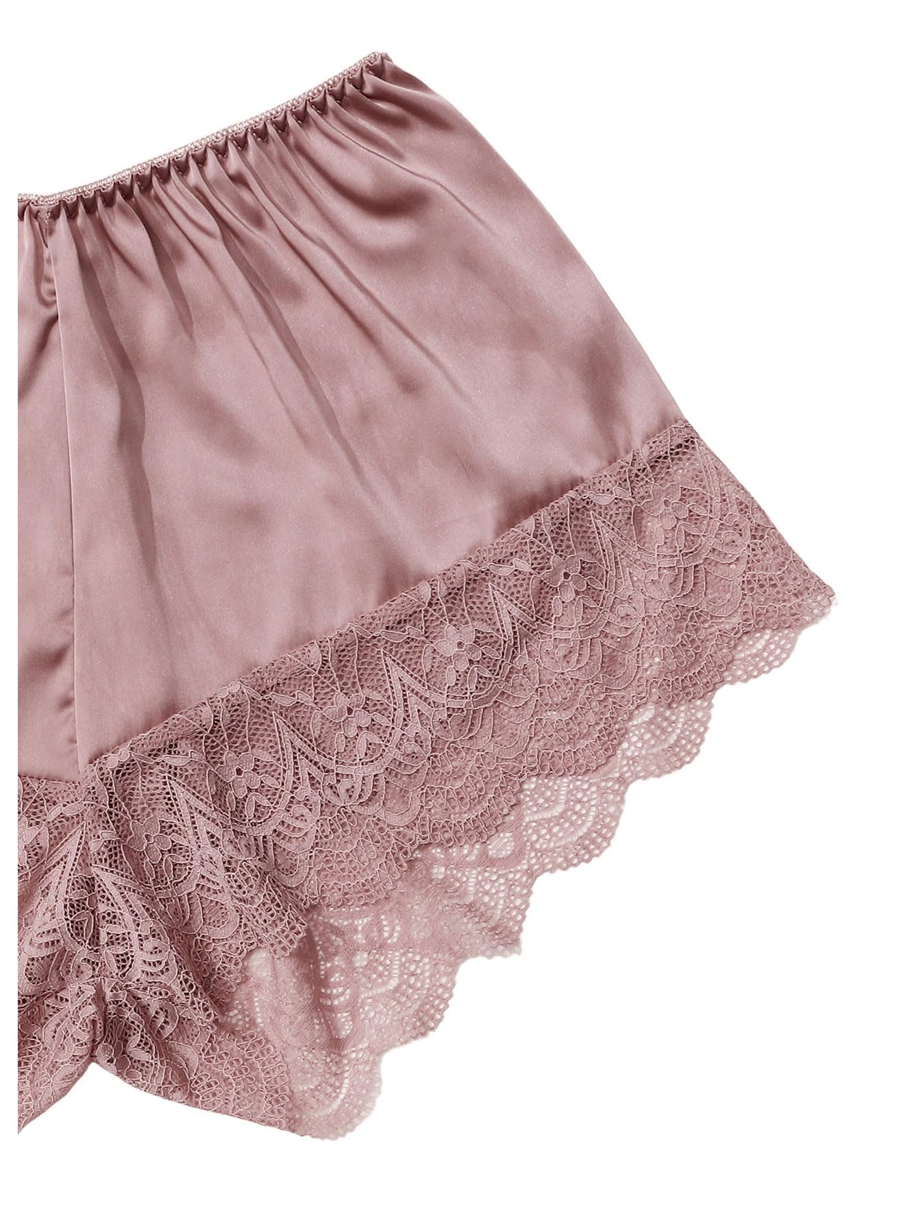 SOLY HUX Women's Lace Pajama Set - Sleepwear & Lounge Wear for Home Comfort