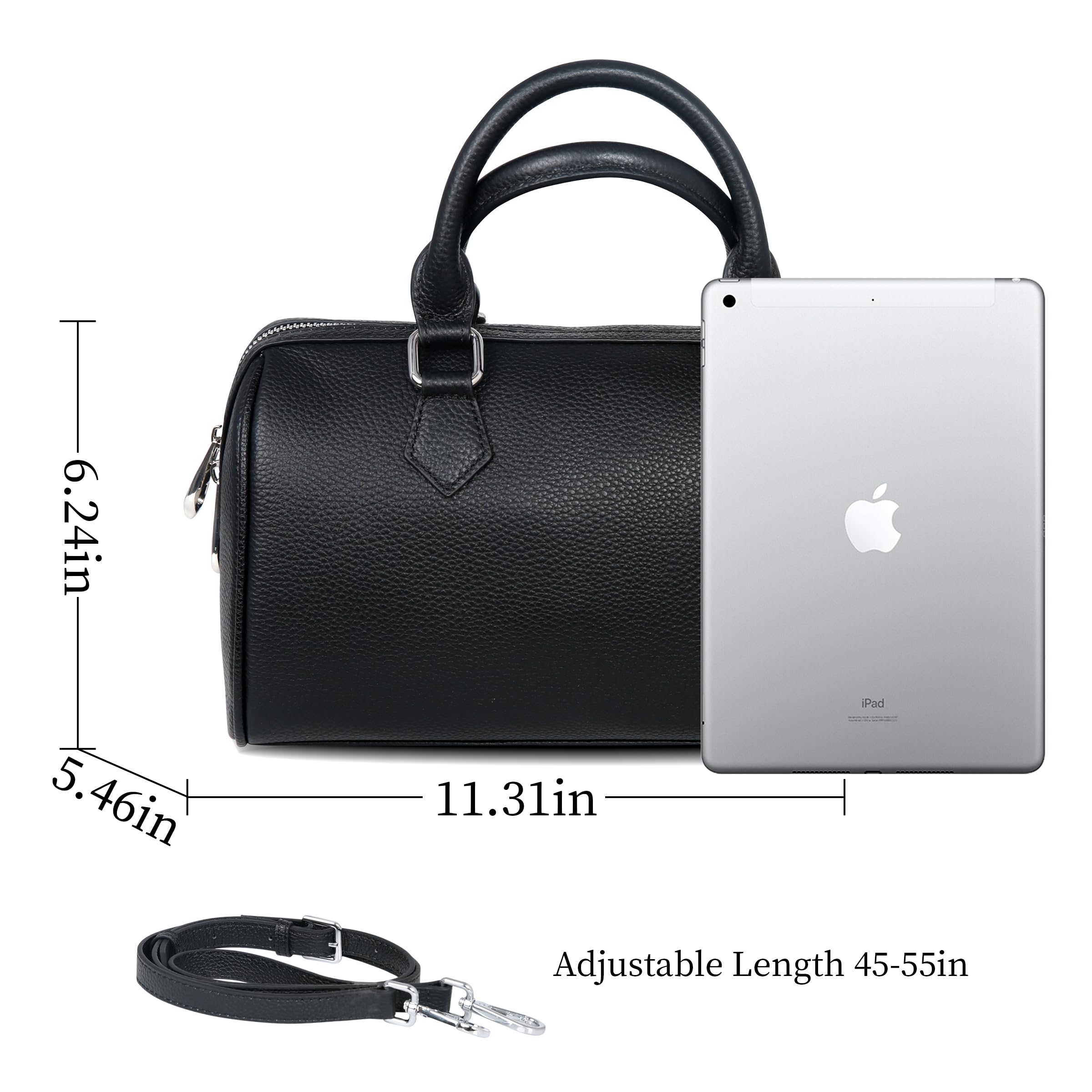 HESHE Genuine Leather Top Handle Bags for Women - Stylish Tote, Satchel & Shoulder Bag - Designer Crossbody Purse for Work, Travel & Everyday Use