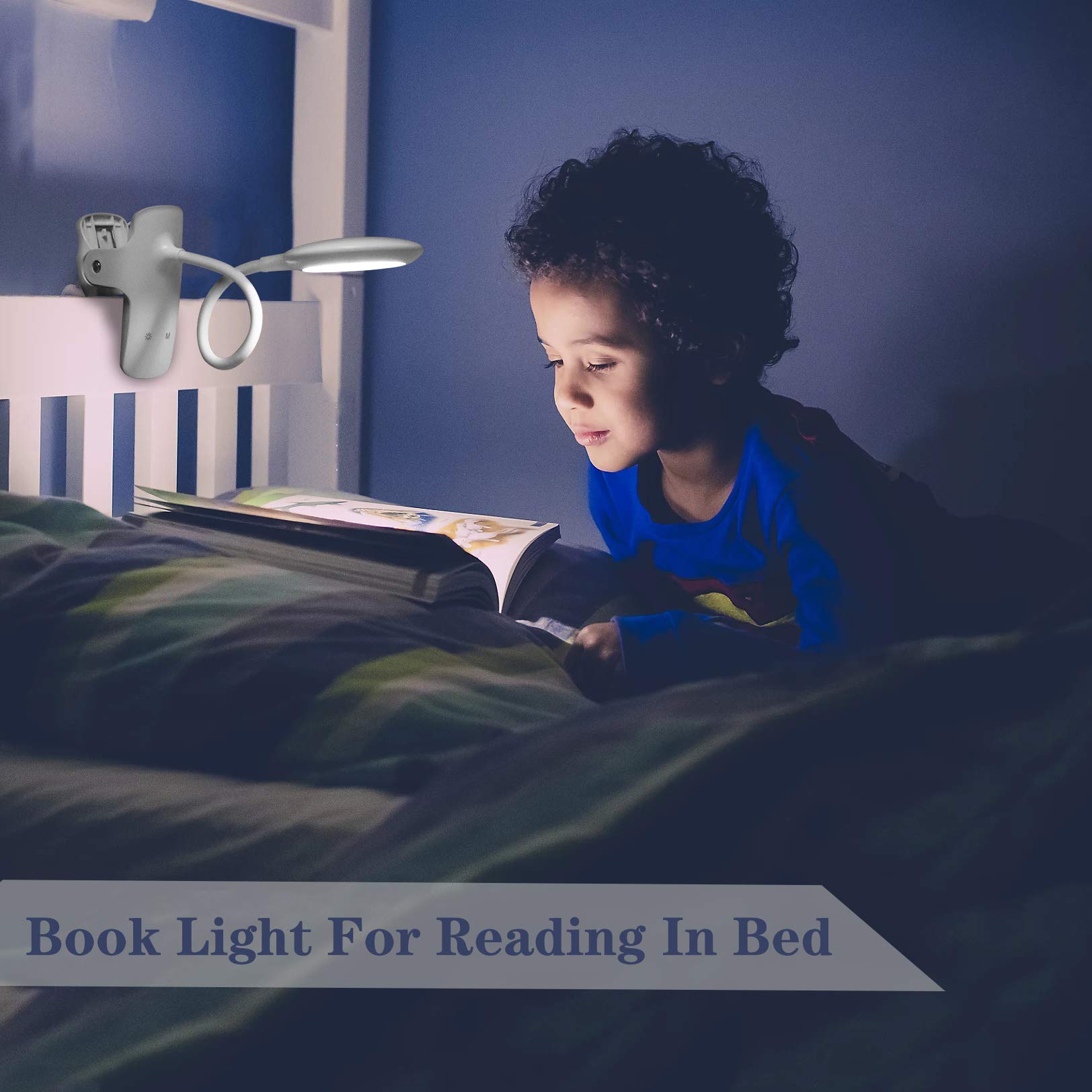 USB Rechargeable LED Reading Light - 28 LEDs with 3 Colors & 3 Brightness Levels, Eye-Protecting Clip-On Book Light with Touch Control & Safety Switch | Perfect for Bedtime Reading, Night Studying, Office Desk & Travel Use
