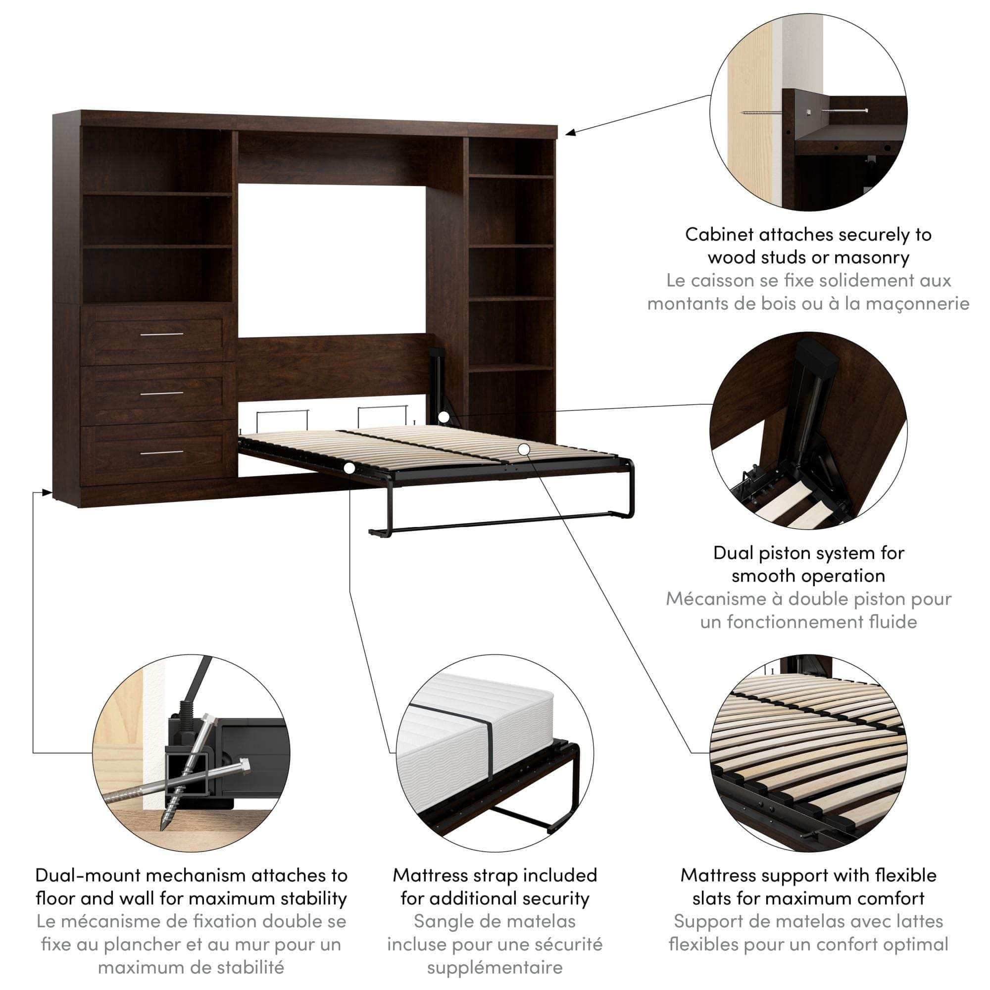 Pur Full Murphy Wall Bed with Storage - 120