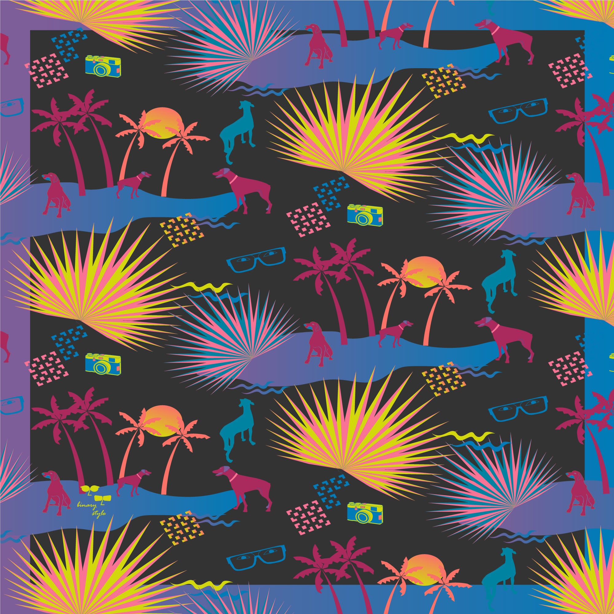 Binary Style x Daniel Boey Dog Bandana for Small & Medium Dogs - Singapore Rescues Collection | Stylish Pet Accessory for Walks, Photos & Special Occasions