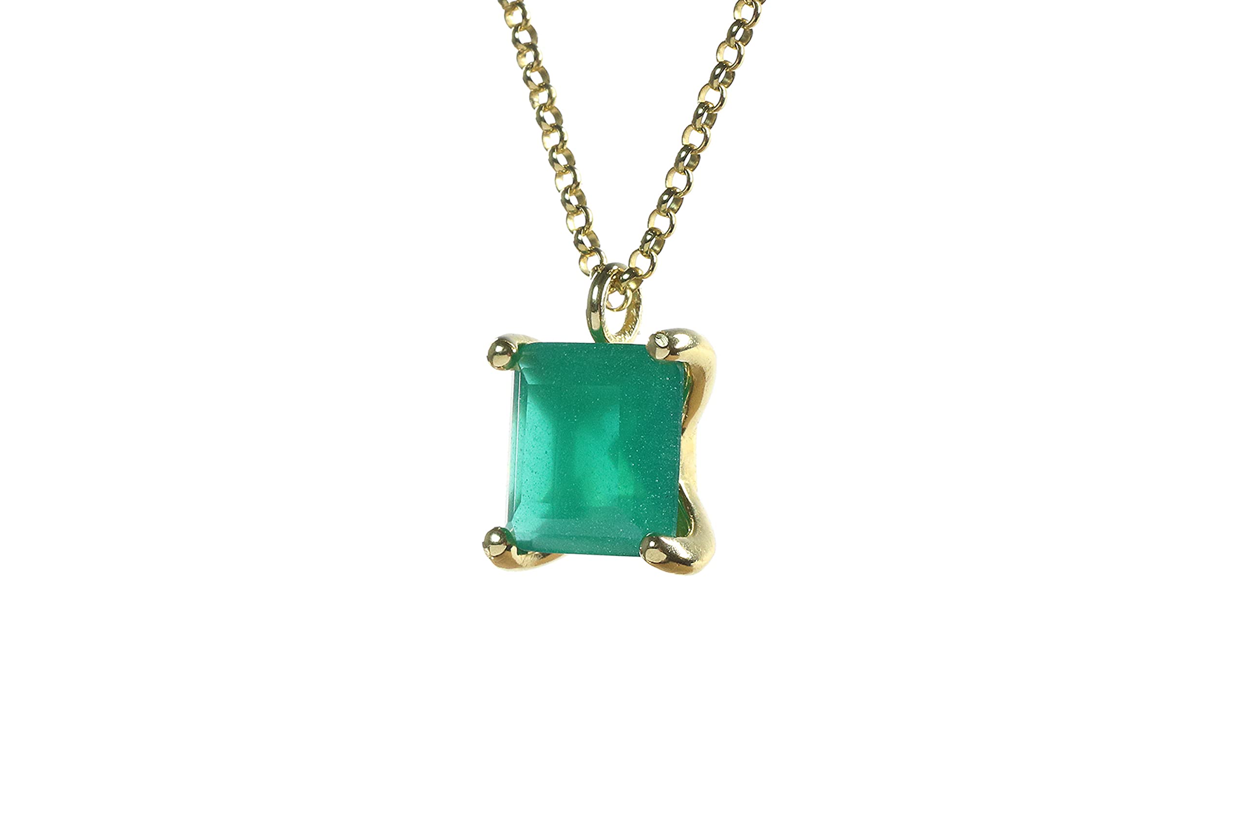 Onyx Anemone Pendant Necklace - Handmade Square Crystal Healing Gem Necklace for Women - Fashion Jewelry Gift with Customizable Material - Perfect for Spiritual Healing, Meditation & Everyday Elegance