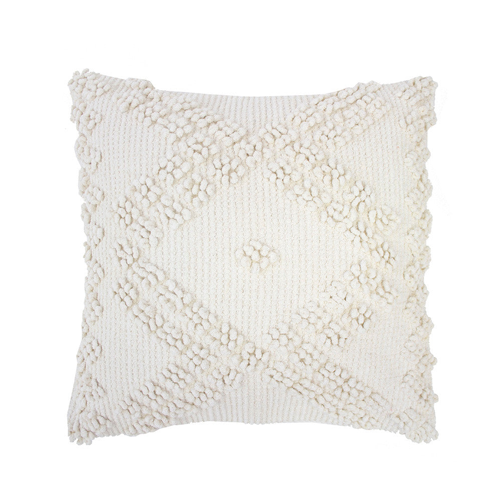 Bronte Ivory Square Filled Cushion - Soft Decorative Throw Pillow for Sofa, Bed & Home Decor - Perfect for Living Room, Bedroom & Nursery Accents