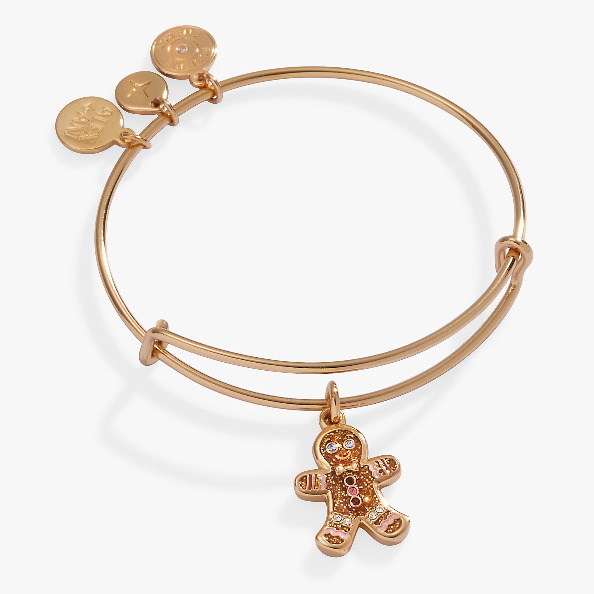 Gingerbread Cookie Charm Bangle Bracelet - Christmas Holiday Jewelry Gift for Women & Girls - Perfect for Festive Parties & Winter Celebrations