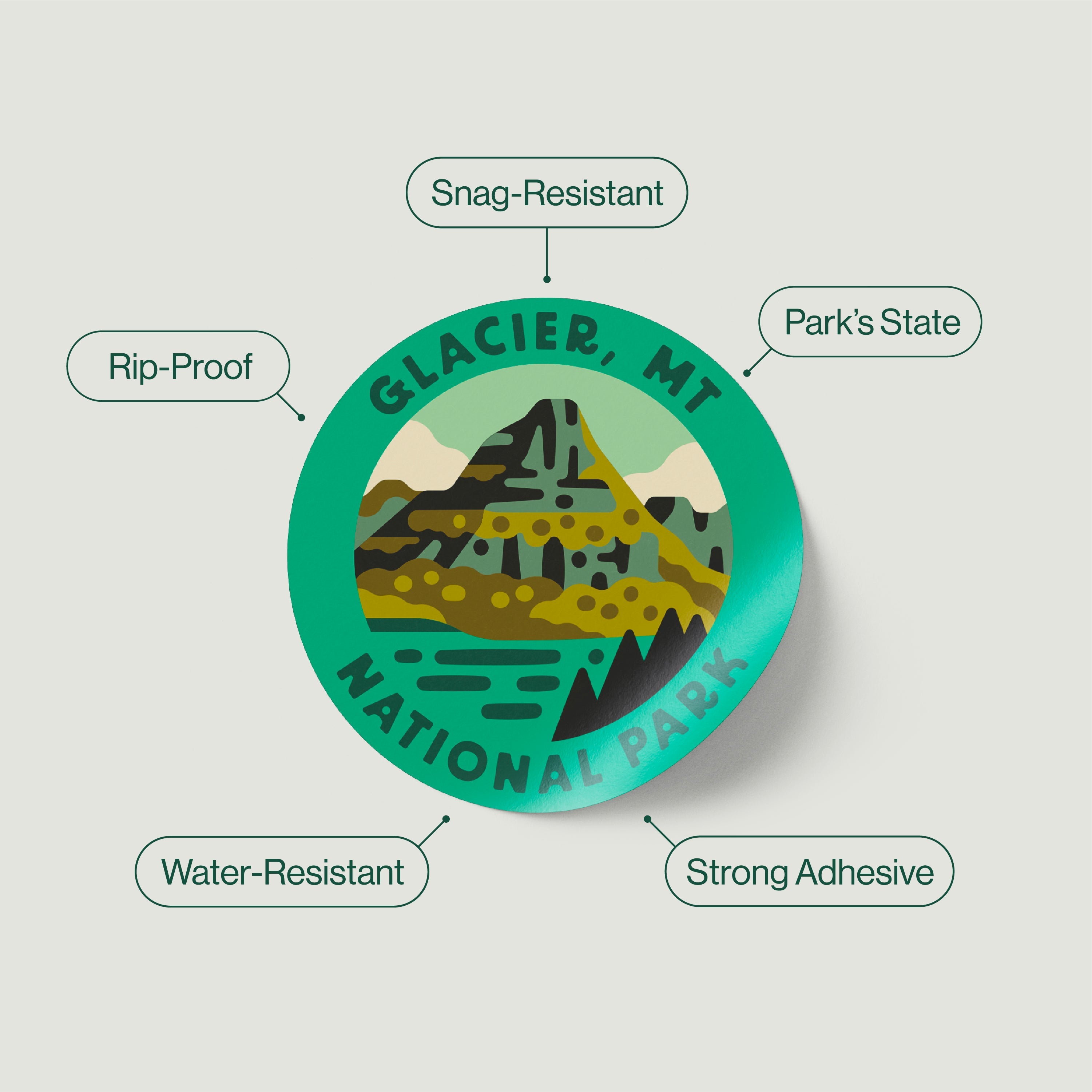 Nalgene National Park Water Bottle with Sticker - 32oz BPA-Free Tritan Plastic, Leak-Proof & Durable for Hiking, Camping & Outdoor Adventures (Green)