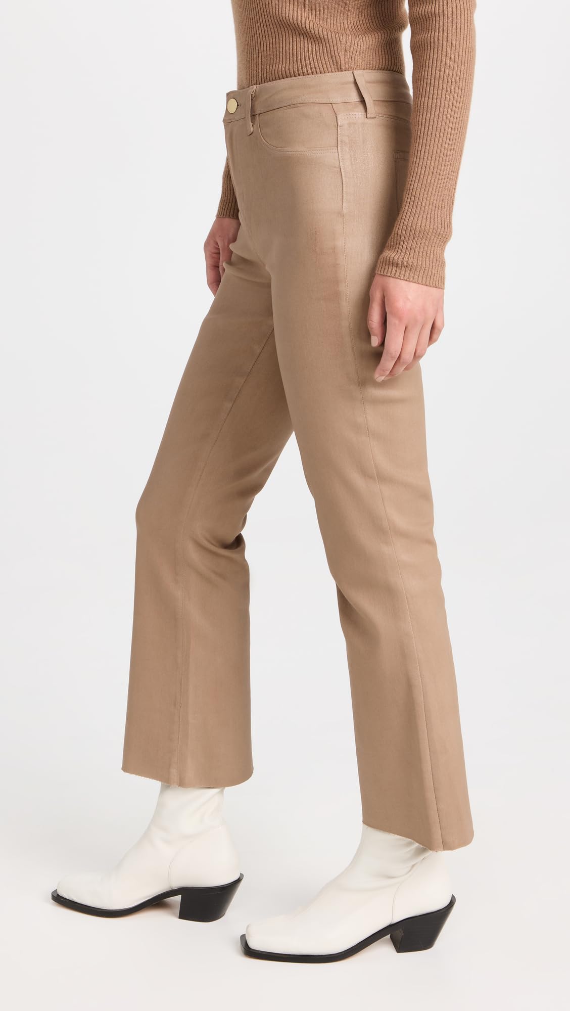 L'AGENCE Women's Kendra High-Rise Crop Flare Jeans - Stretch Denim Pants for Casual Outfits & Date Nights | Trendy Vintage Style for Spring Summer Fashion