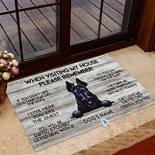 Scottish Terrier Doormat - Non-Slip Welcome Mat for Dog Lovers | Cute Scottish Terrier Design Home Decor | Perfect Housewarming Gift for Pet Owners | Ideal for Front Door, Porch or Indoor Use