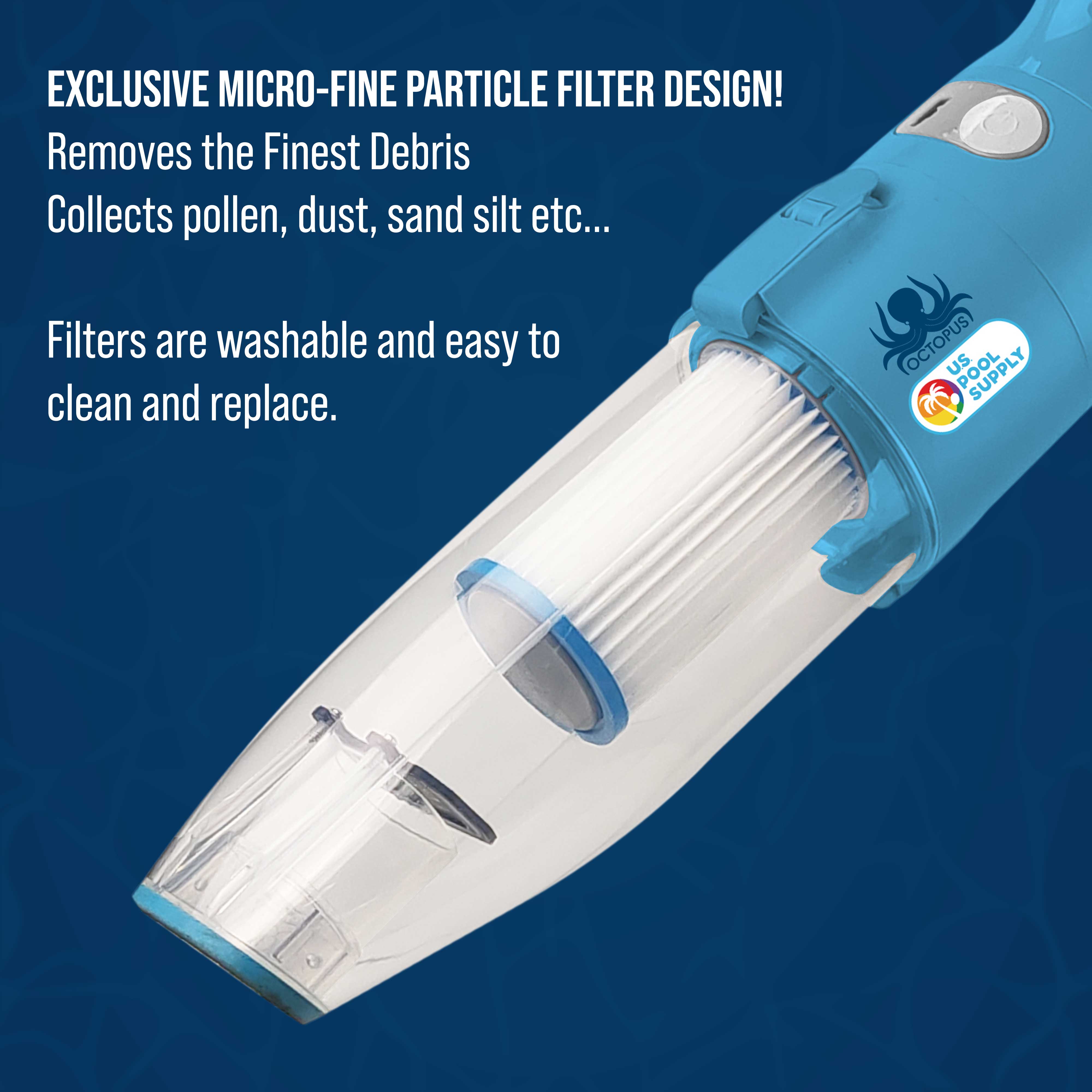 2-Pack Replacement Filter Cartridges for Octopus Pool & Spa Vacuum Cleaner Model 1121 - Compatible with In-Ground & Above-Ground Pools