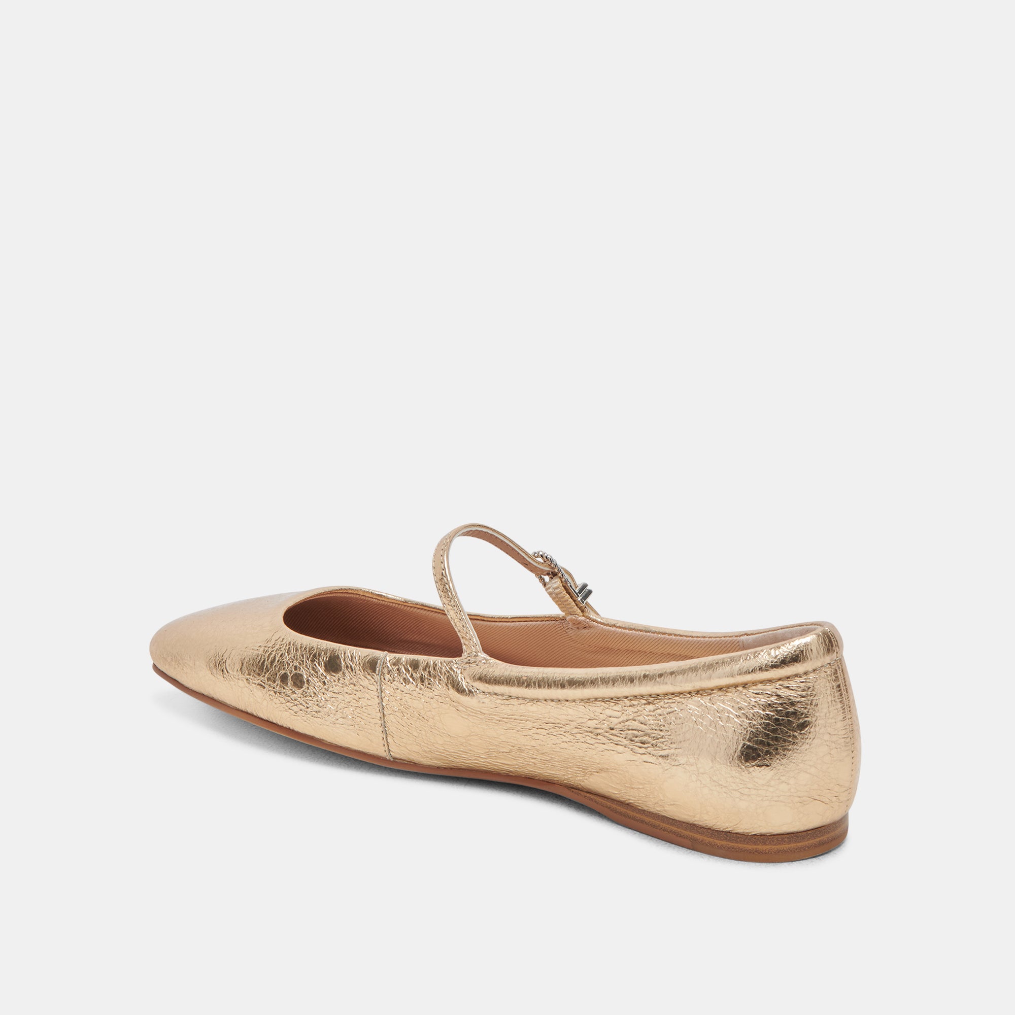 Reyes Wide Ballet Flats - Gold Distressed Leather Women's Shoes for Comfort & Style | Perfect for Casual Wear, Office & Daily Outfits
