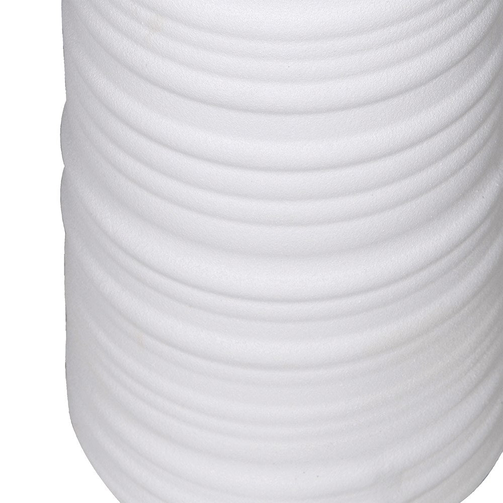 Modern Aura White Tapered Floor Lamp with Linen Shade - E27 Socket LED/CFL Compatible - Living Room, Bedroom & Office Lighting Decor