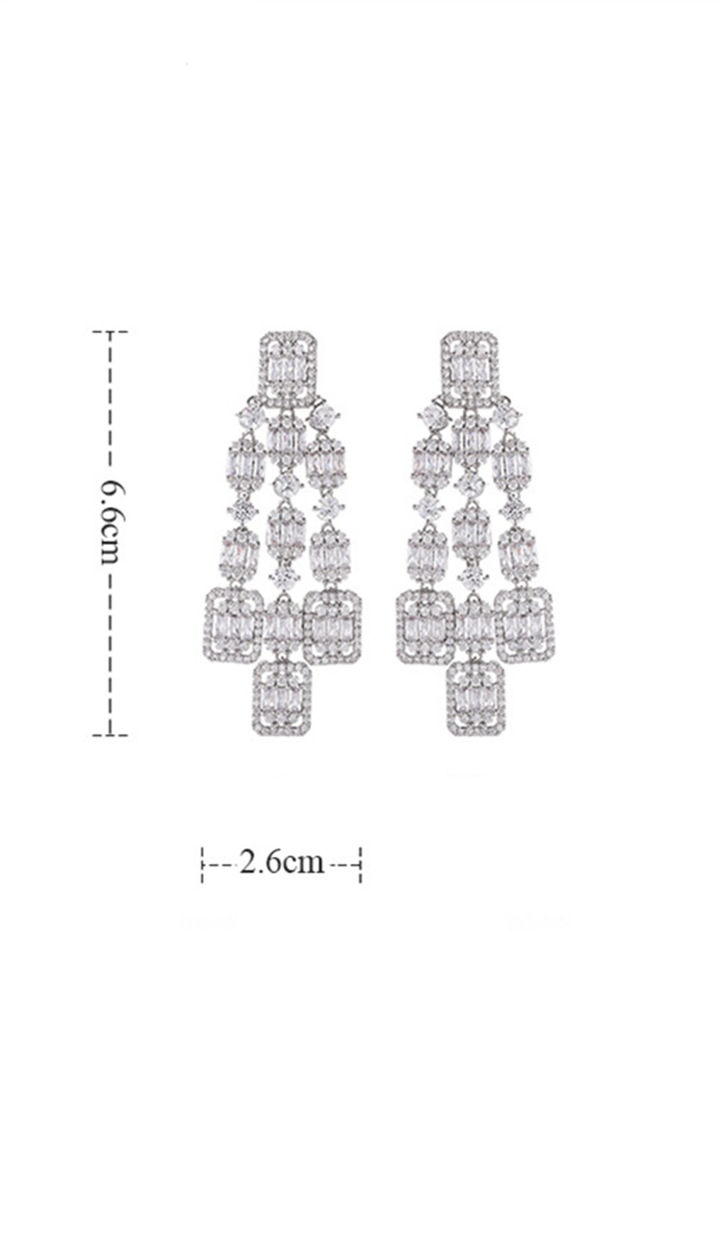 AQUARE Long Zircon Earrings for Women - Elegant Cubic Zirconia Stud Earrings for Daily Wear, Parties & Special Occasions