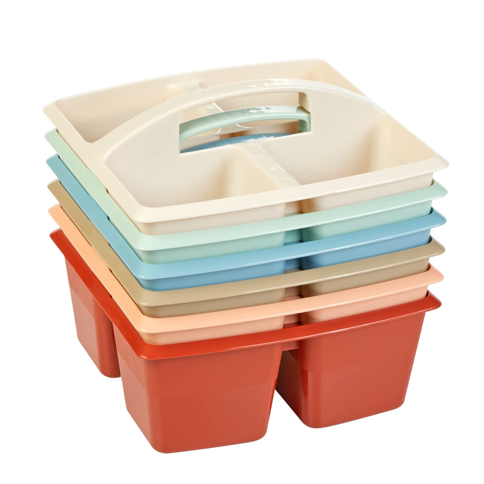 Really Good Stuff 4-Compartment Boho Caddies - 6 Pack for Classroom Organization | Perfect for Teacher Supplies, Student Desks & Homeschool Storage