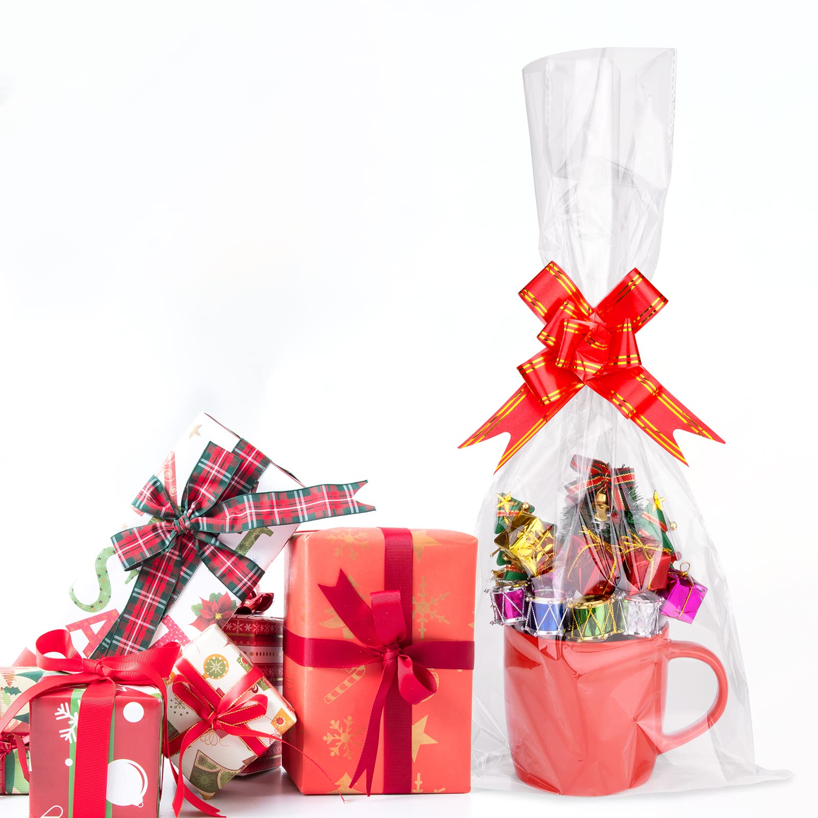 Awpeye 25-Pack Clear Cellophane Gift Bags - 2 Mil Thick Wide Opening for Mugs, Wine Bottles & Small Baskets | Perfect for Party Favors, Wedding Gifts & Retail Packaging