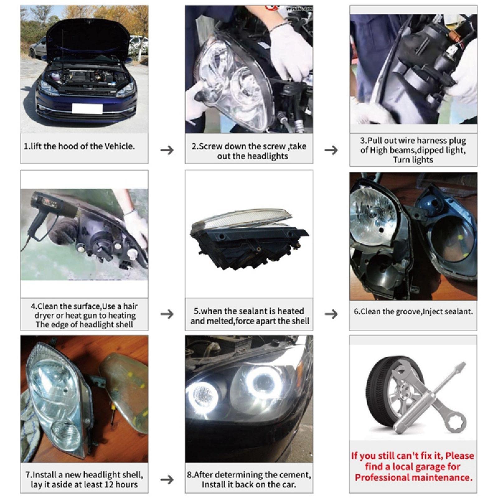 Replacement Headlight Lens Cover for Hyundai Santa Fe 2008-2012 - Clear Front Headlight Housing Shell - Perfect for Night Driving & Foggy Weather Protection
