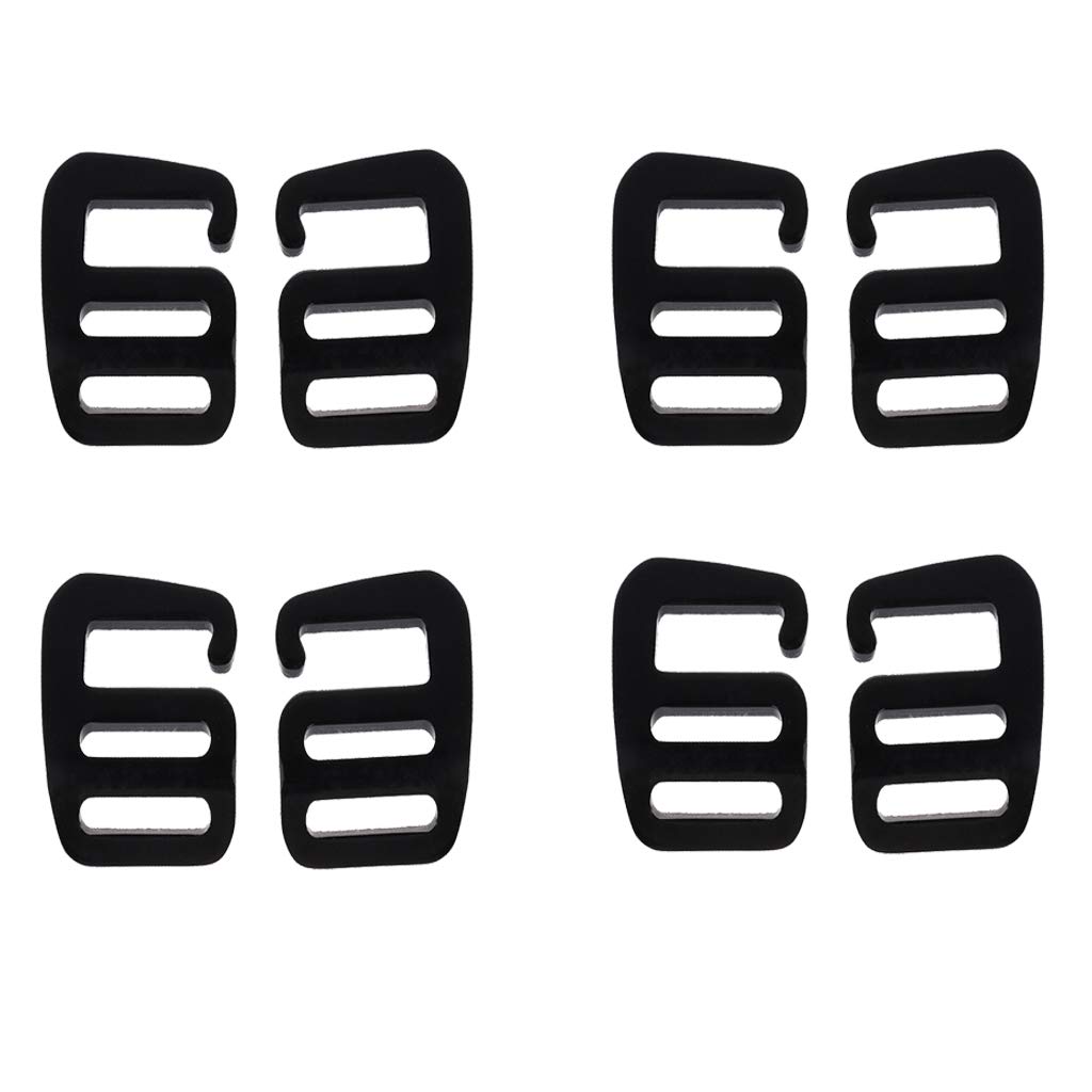 25mm Adjustable Aluminum G Hook Buckles for Backpack, Luggage & Strap Webbing - Heavy Duty Slide Buckles (4 Pairs) - Perfect for Outdoor Gear, Travel Accessories & DIY Projects